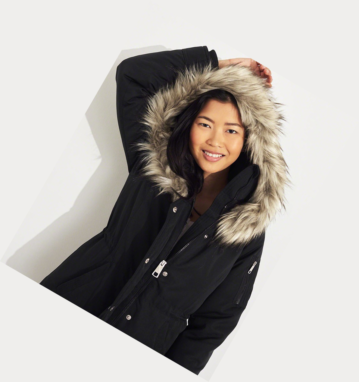 Black Hollister Down Women's Jackets | ZA-JKOF978