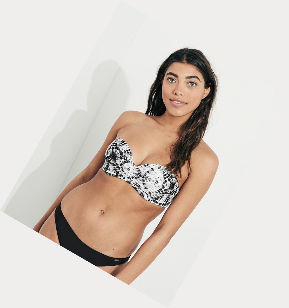 Black Hollister Lightly Lined Multi-Way Bandeau Women's Bikini Tops | ZA-VZEQ801