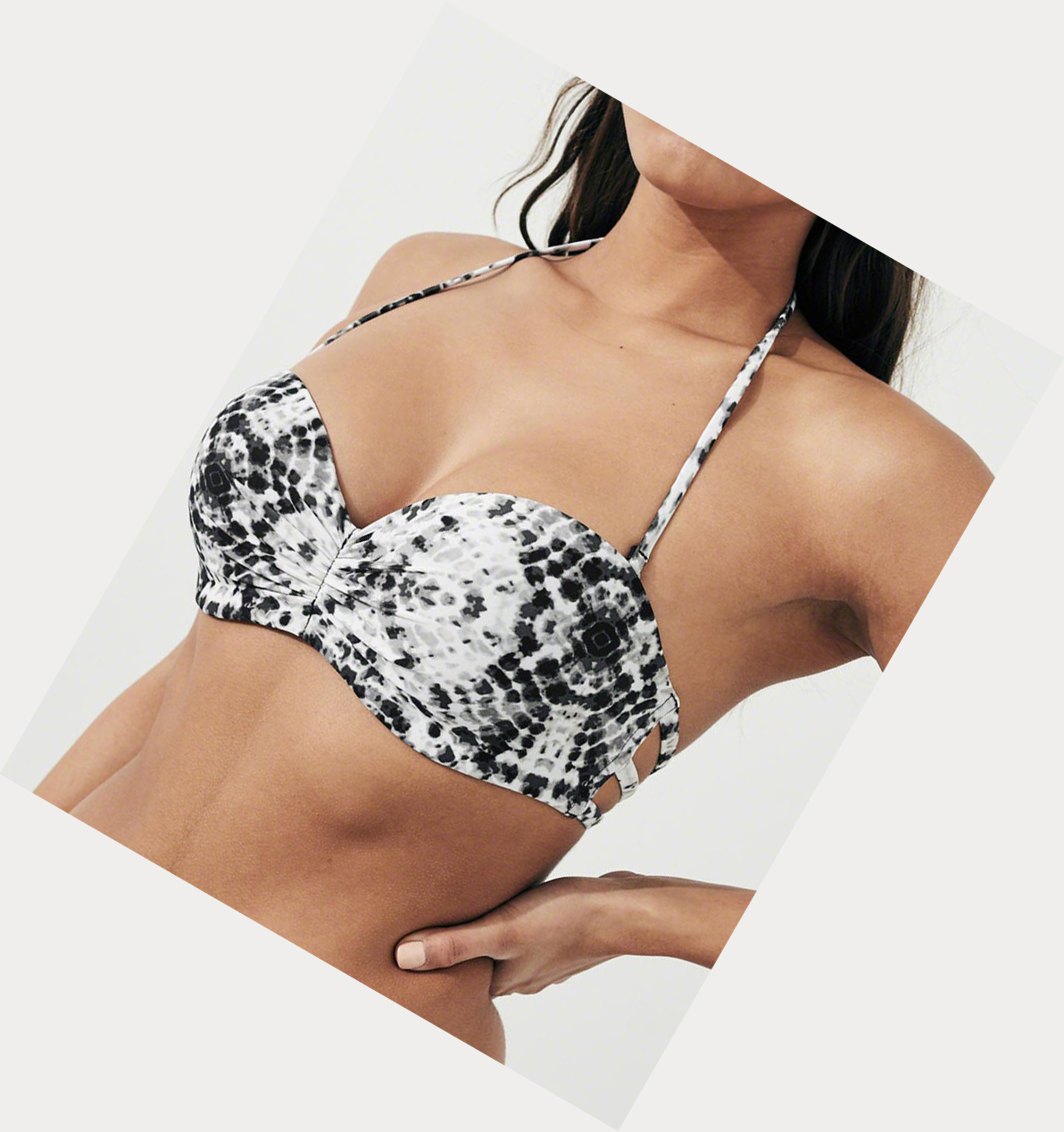 Black Hollister Lightly Lined Multi-Way Bandeau Women's Bikini Tops | ZA-VZEQ801