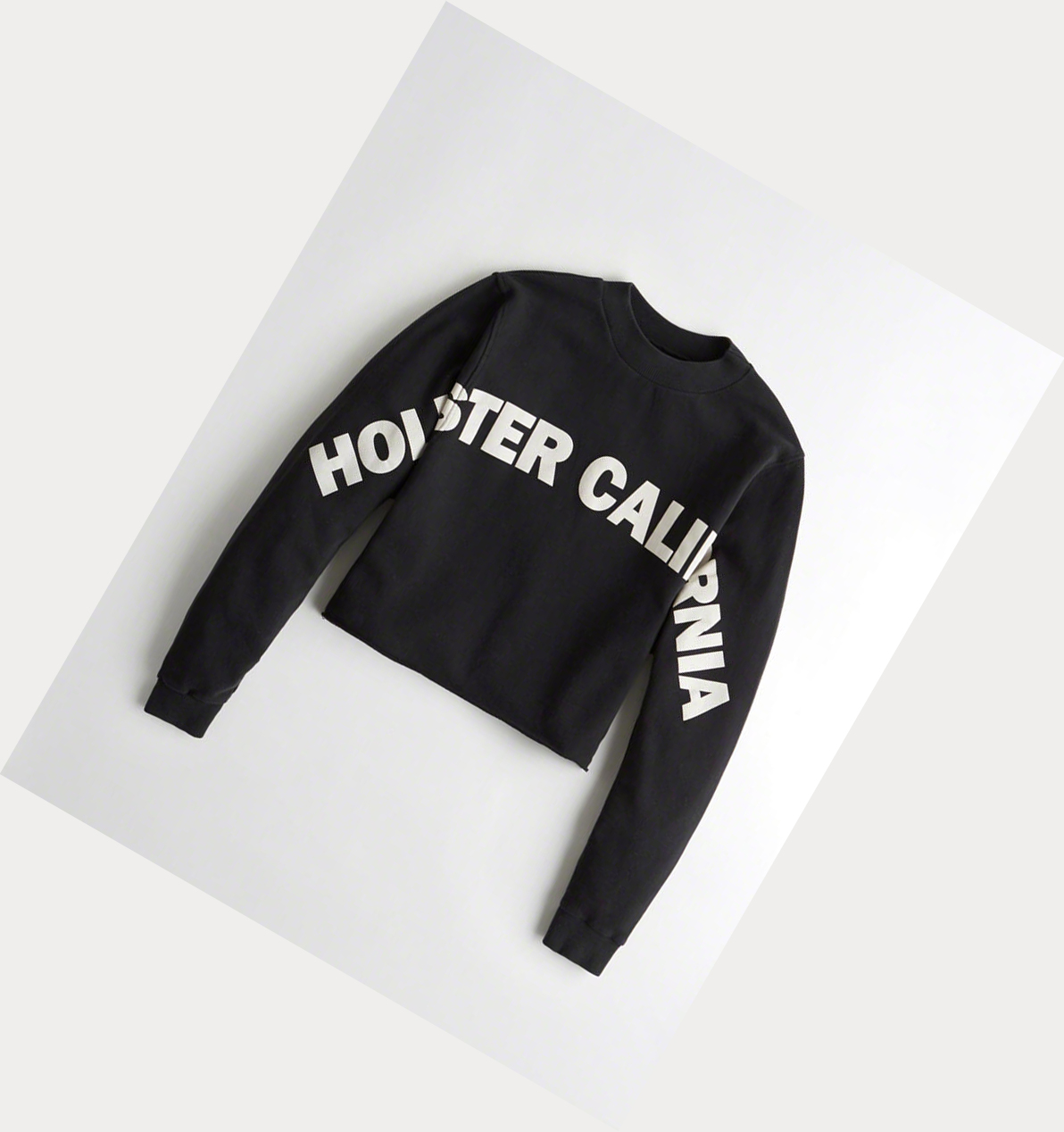 Black Hollister Logo Crewneck Women\'s Sweatshirts | ZA-IJED147