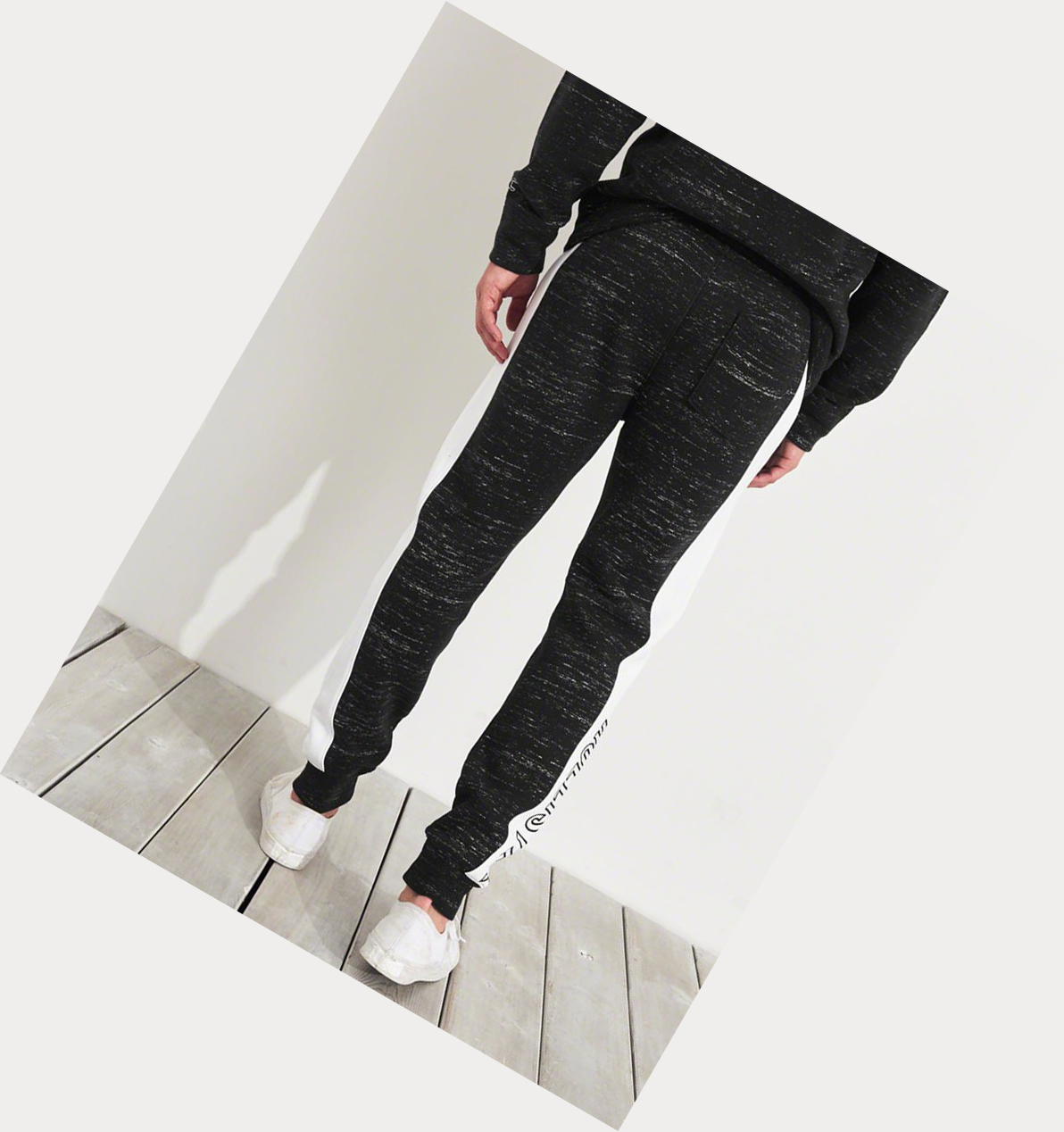 Black Hollister Logo Skinny Fleece Men's Jogger | ZA-MKRG912