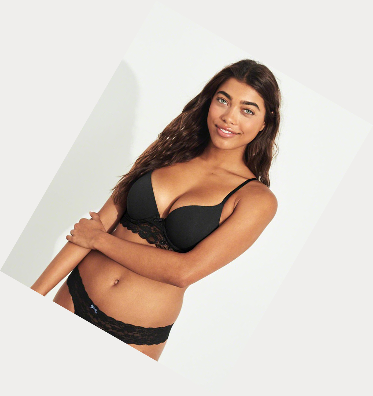 Black Hollister Longline Push-Up Demi Women's Bras | ZA-MXPZ682