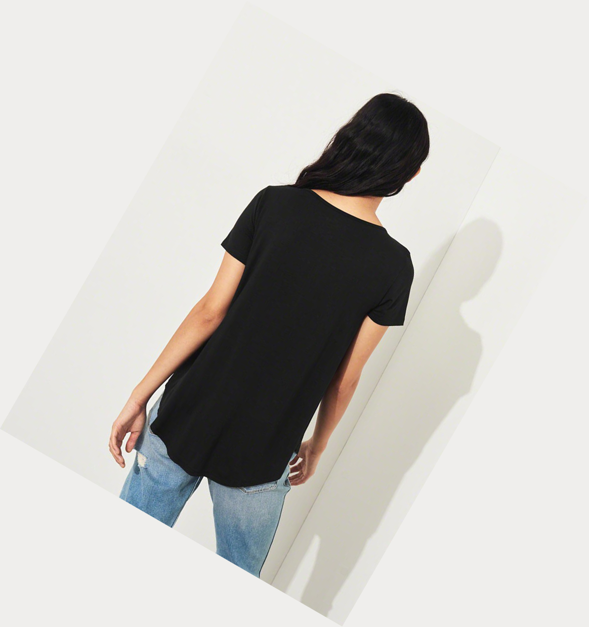 Black Hollister Must-Have Easy Women's Short Sleeve | ZA-NVMH483