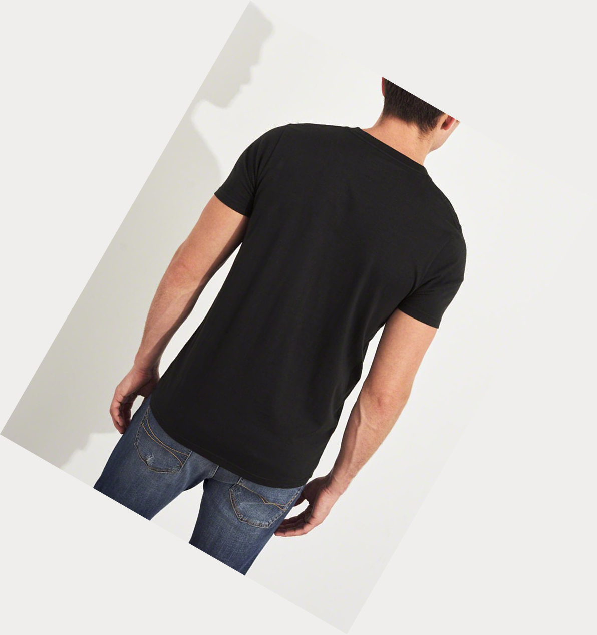 Black Hollister Must-Have Muscle Fit Men's Short Sleeve | ZA-ZWST392