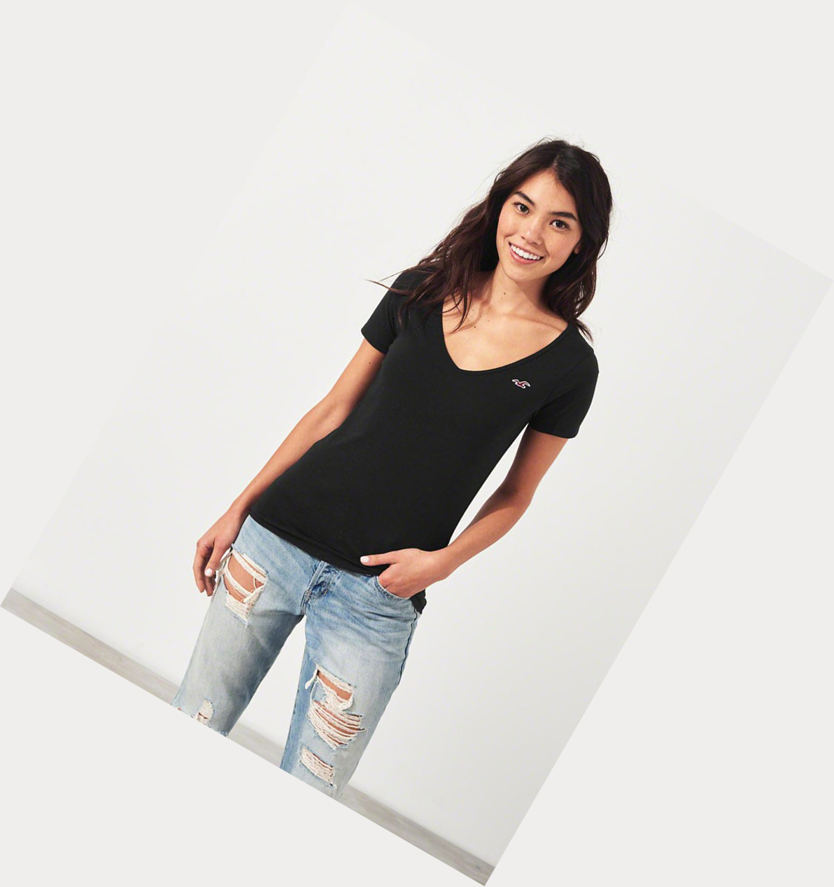 Black Hollister Must-Have Slim Women's Short Sleeve | ZA-NXHU879