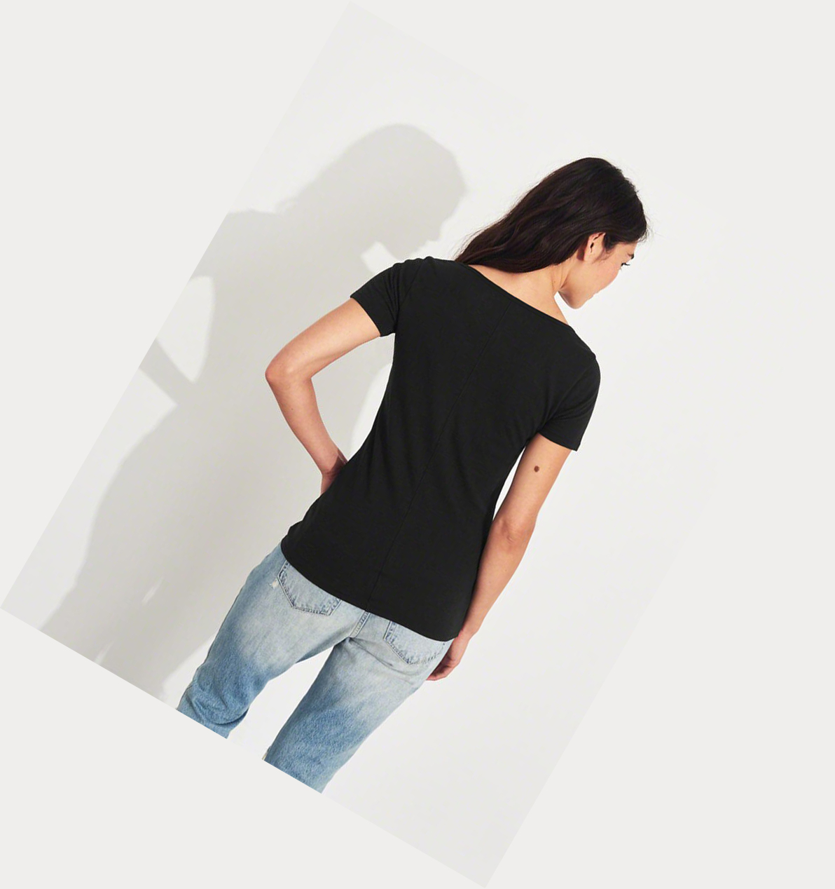 Black Hollister Must-Have Slim Women's Short Sleeve | ZA-NXHU879