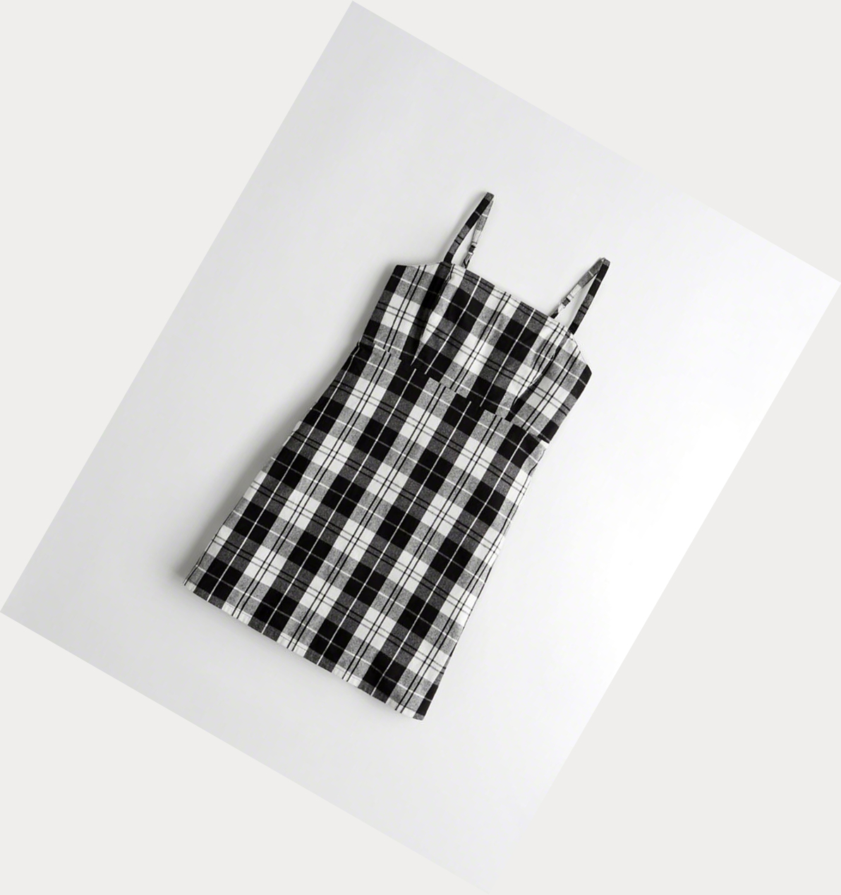 Black Hollister Plaid Mini Women\'s Dress | ZA-ILZS316