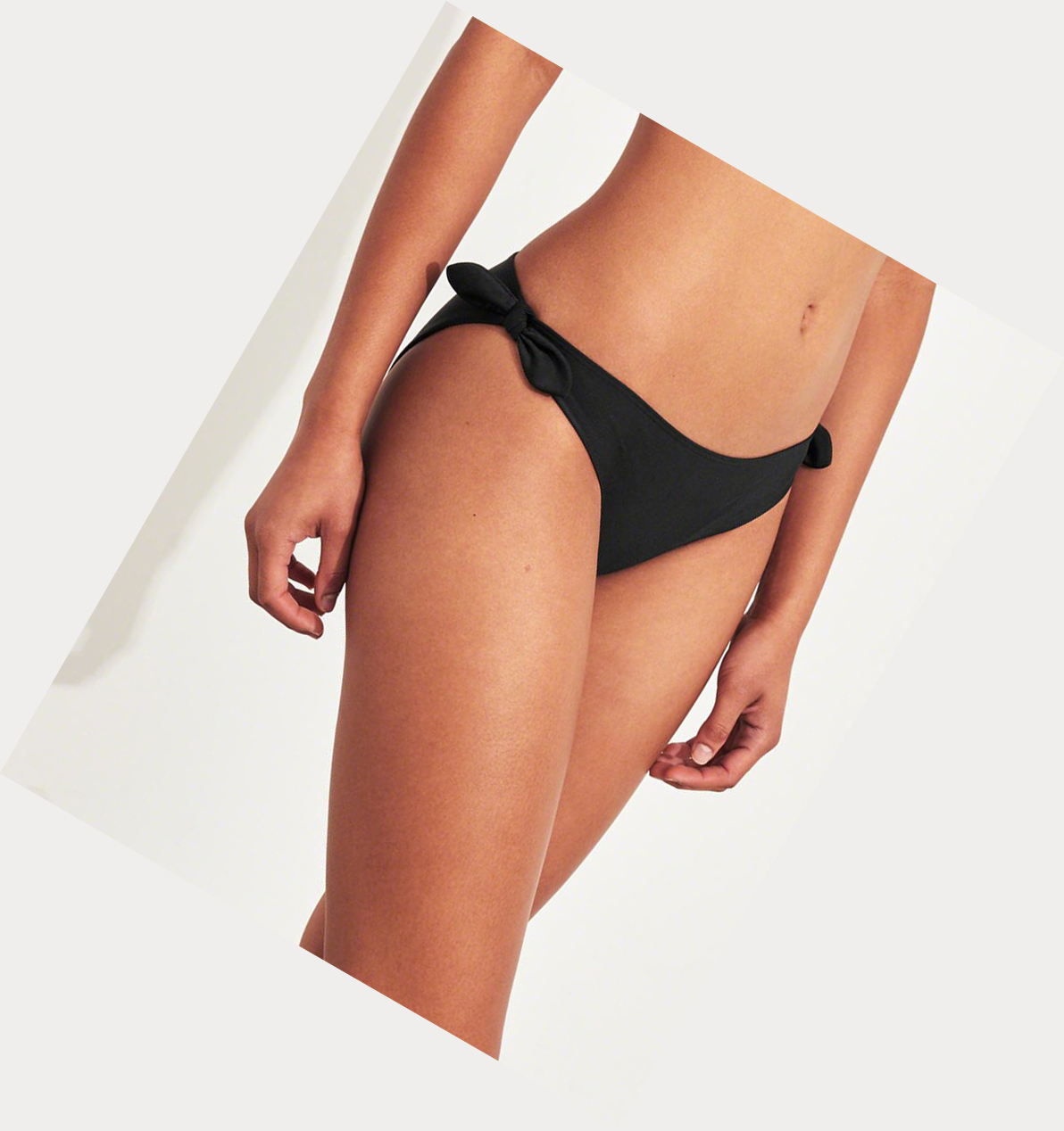 Black Hollister Side-Knot Women's Bikini Bottoms | ZA-AZOX965