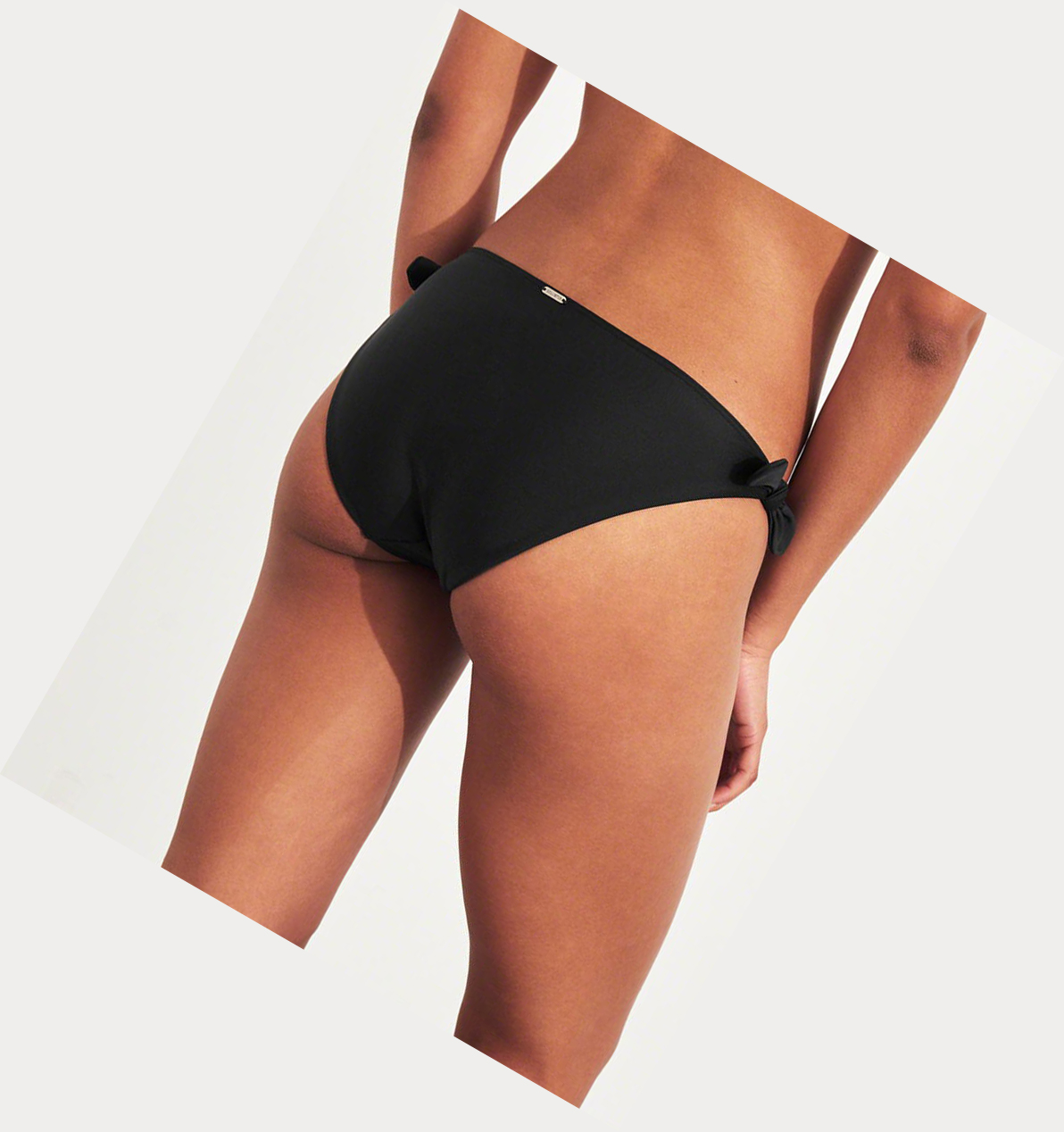 Black Hollister Side-Knot Women's Bikini Bottoms | ZA-AZOX965