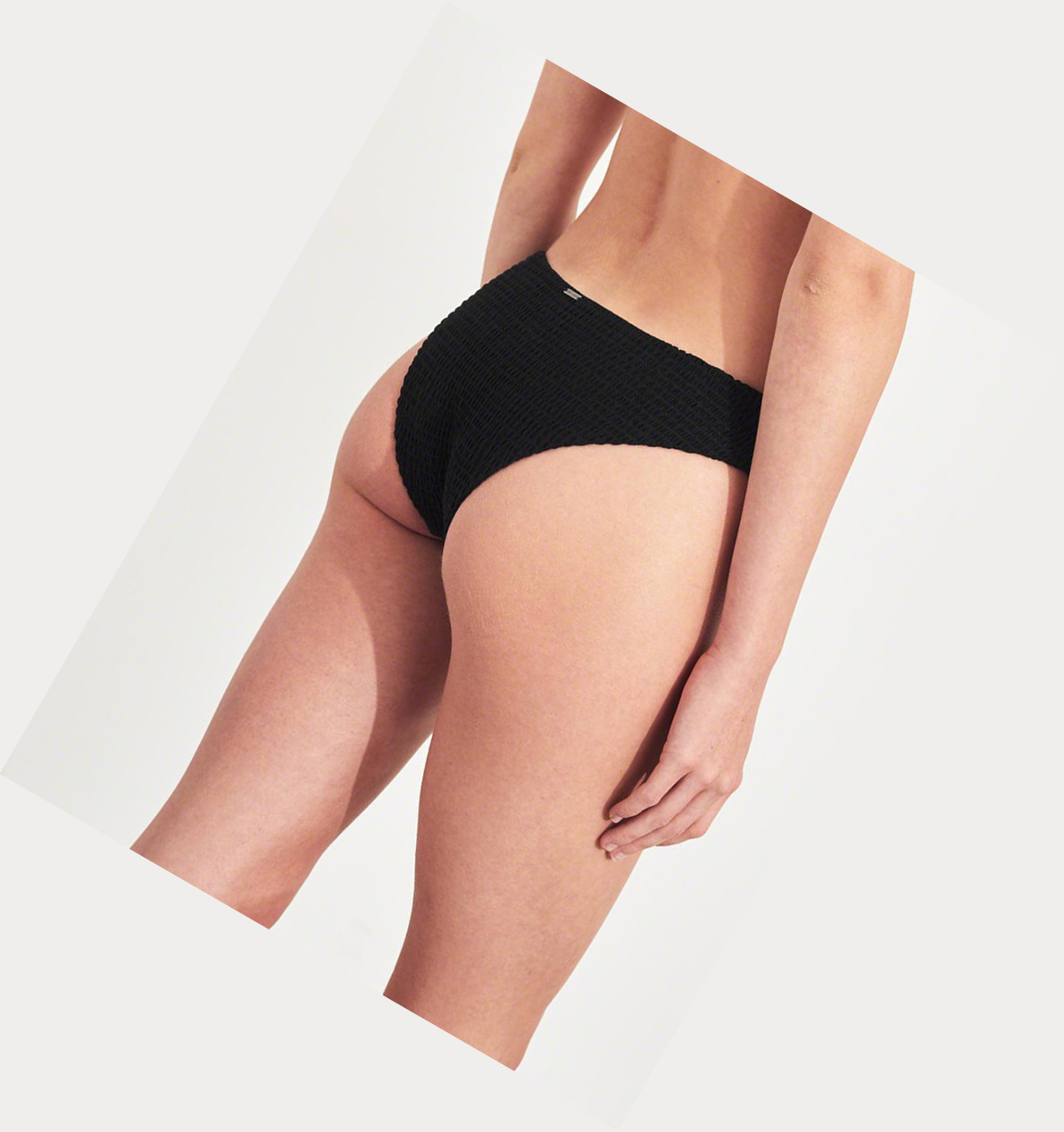 Black Hollister Smocked Women's Bikini Bottoms | ZA-TPHG605