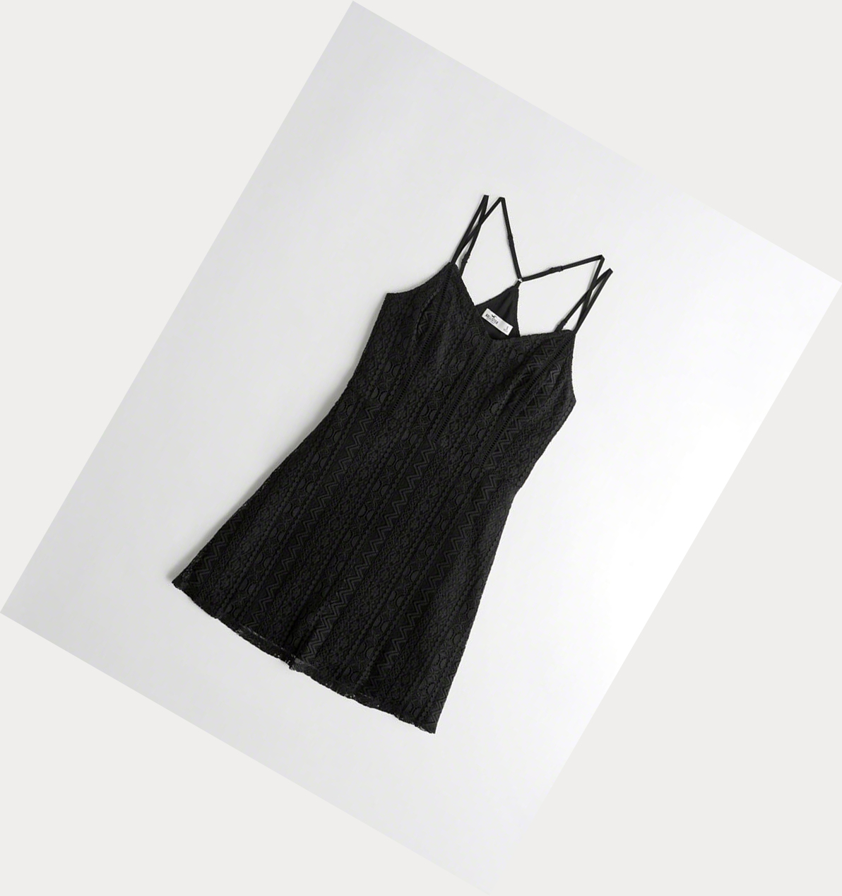 Black Hollister Strappy Lace Women\'s Dress | ZA-ADWC785