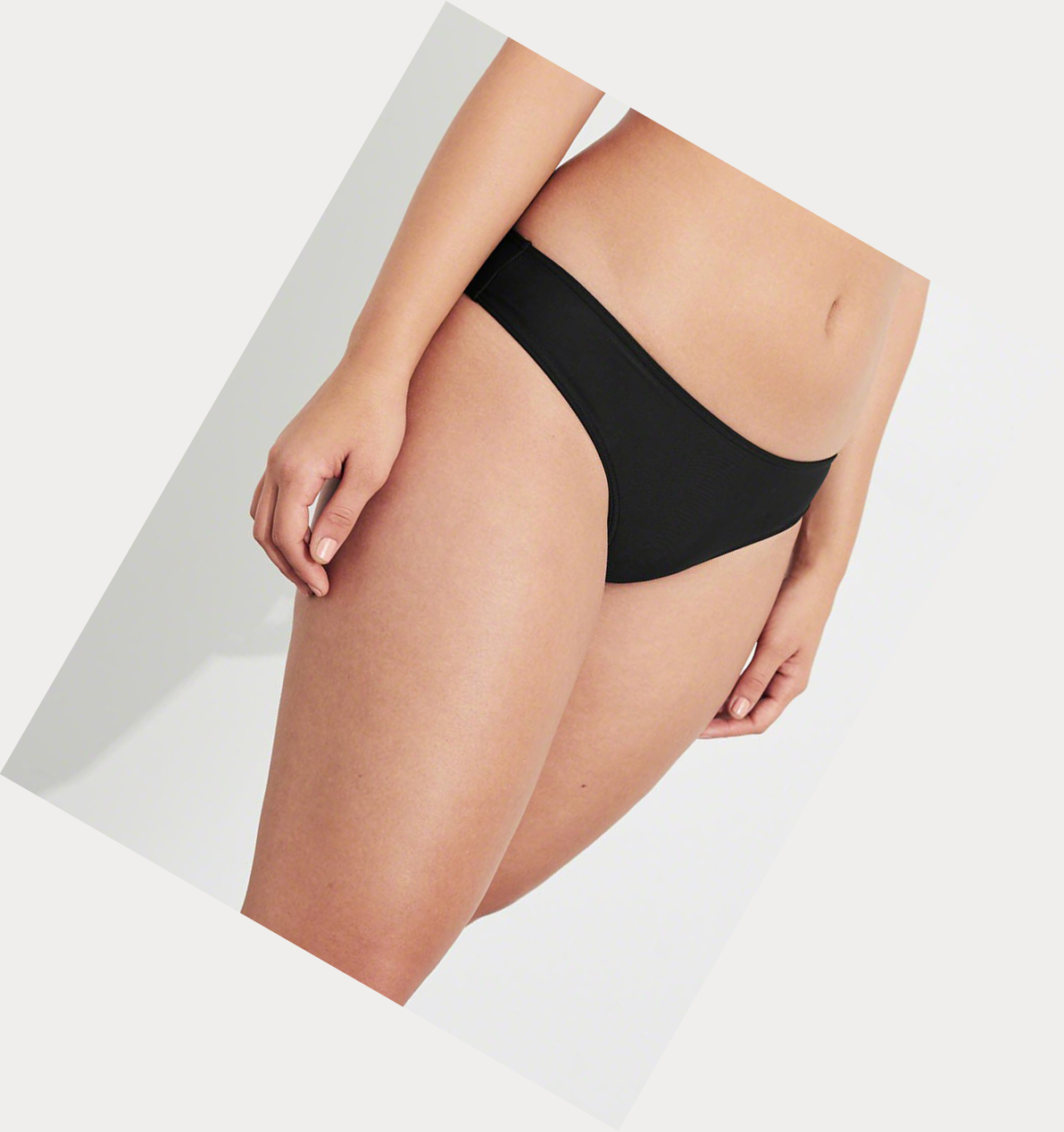 Black Hollister Super Cheeky Women's Bikini Bottoms | ZA-ONWT016