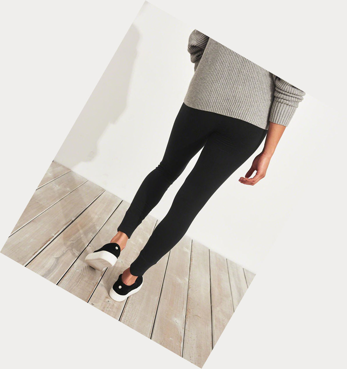 Black Hollister Ultra High-Rise Fleece Women's Leggings | ZA-YFTI023