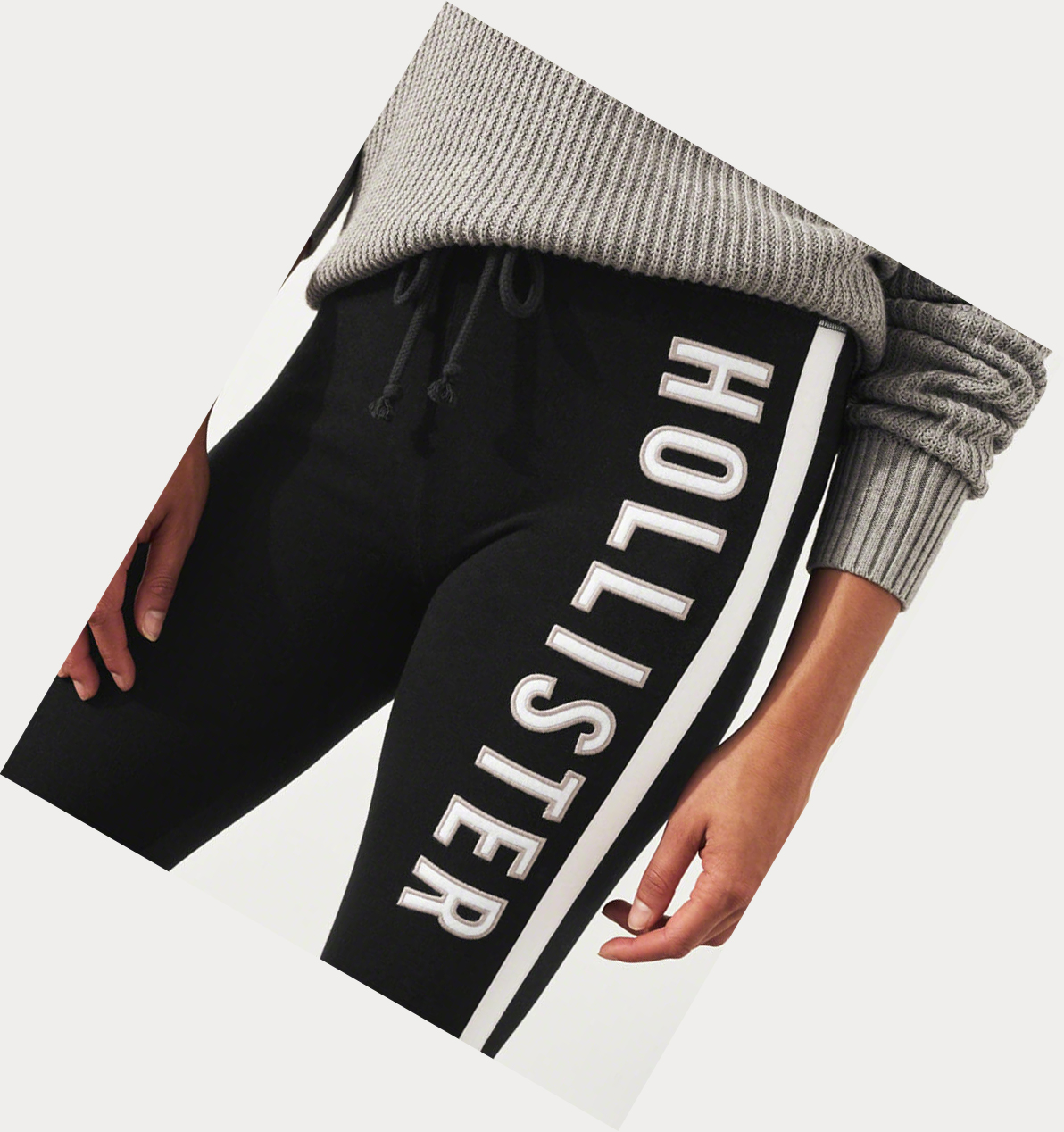 Black Hollister Ultra High-Rise Fleece Women's Leggings | ZA-YFTI023