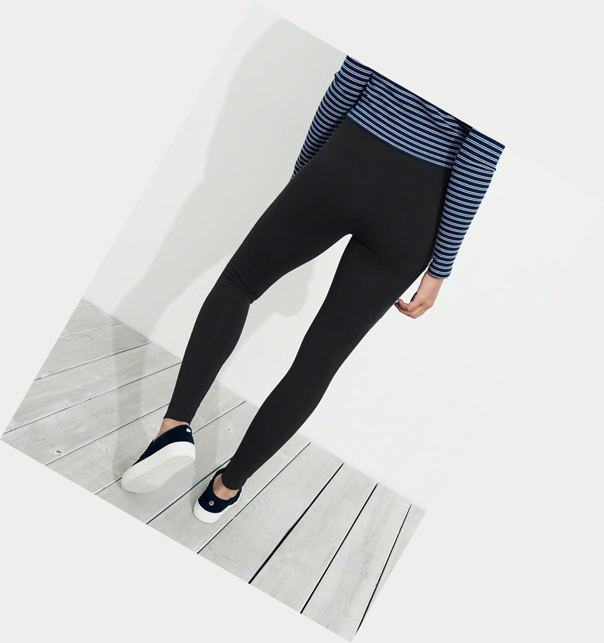 Black Hollister Ultra High-Rise Jersey Women's Leggings | ZA-CIXE724