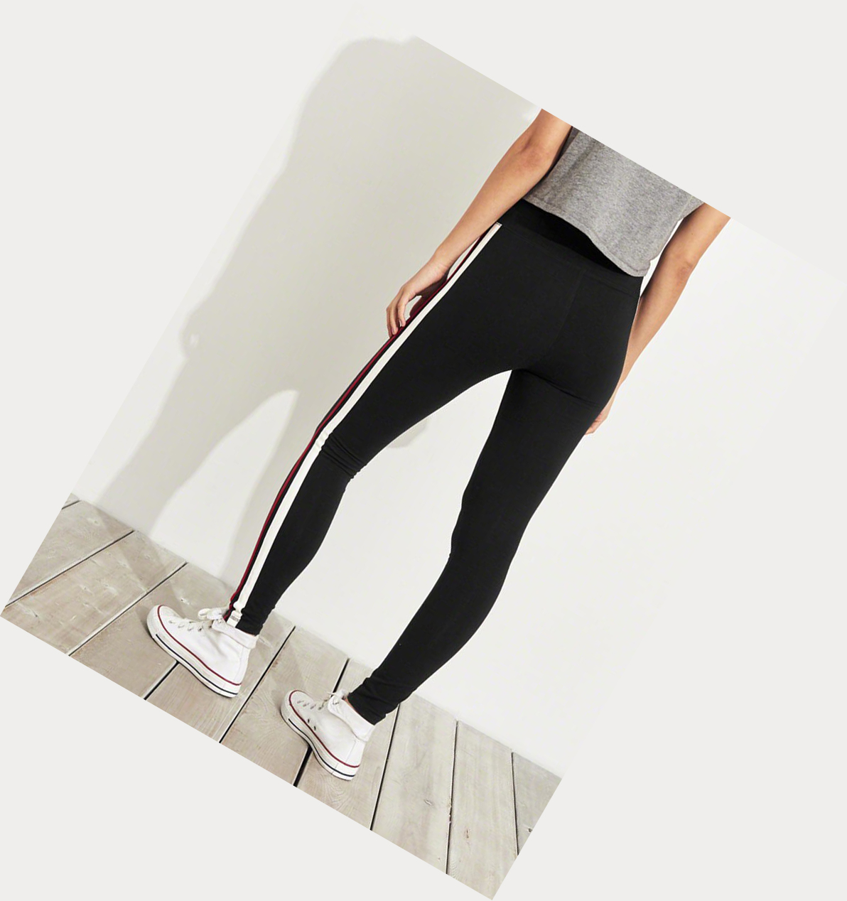 Black Hollister Ultra High-Rise Jersey Women's Leggings | ZA-QLZN810