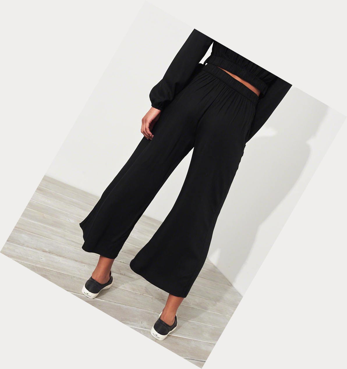 Black Hollister Woven Women's Pants | ZA-VKMH510