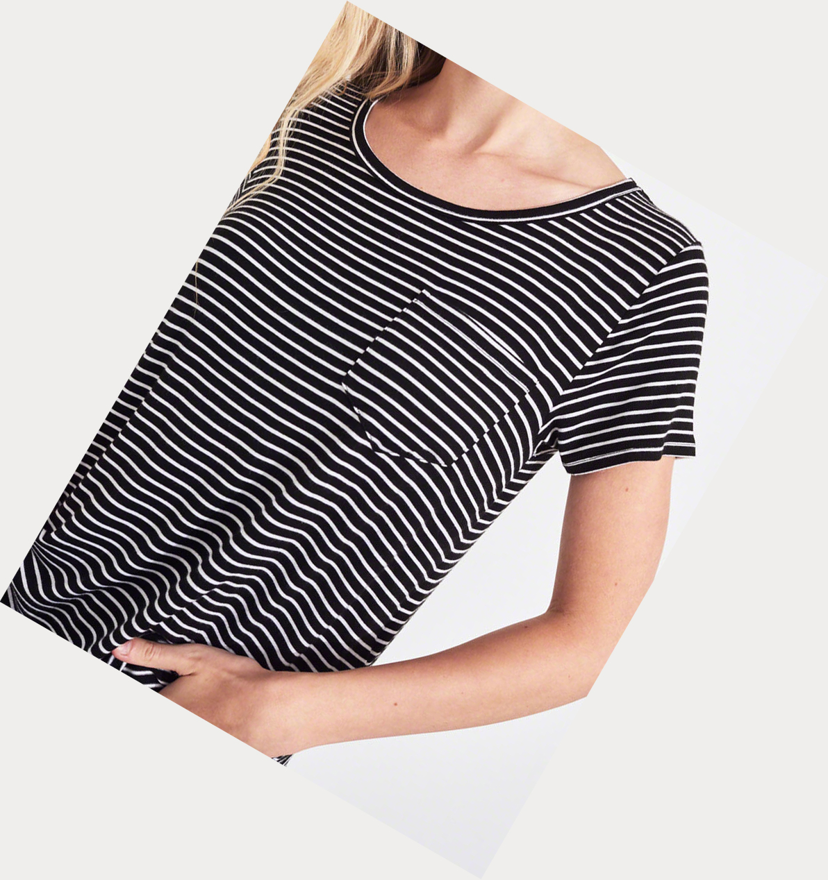 Black Stripes Hollister Must-Have Easy Women's Short Sleeve | ZA-FZAI620