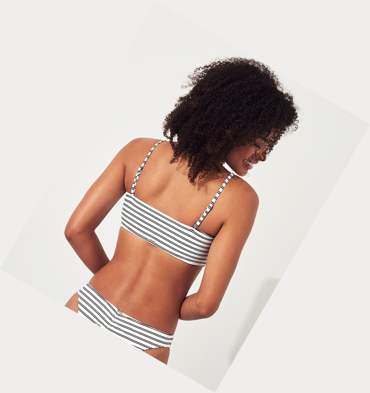 Black Stripes Hollister Square-Neck Women's Bikini Tops | ZA-SNJY183