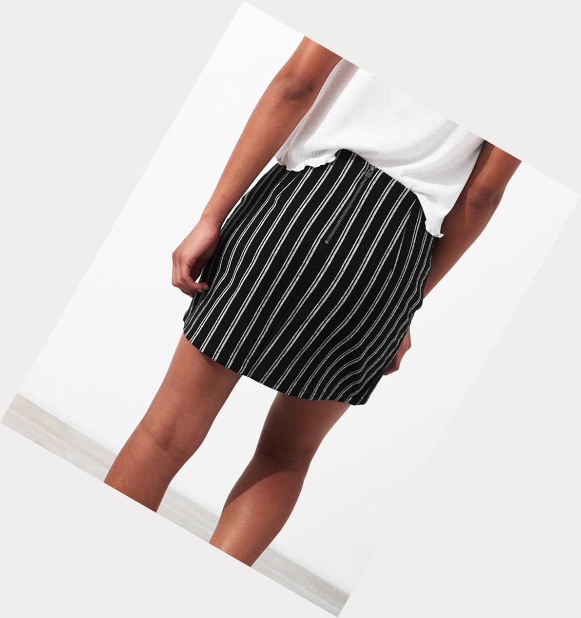 Black Stripes Hollister Ultra High-Rise Wrap Mini Women's Skirts | ZA-HVPD540