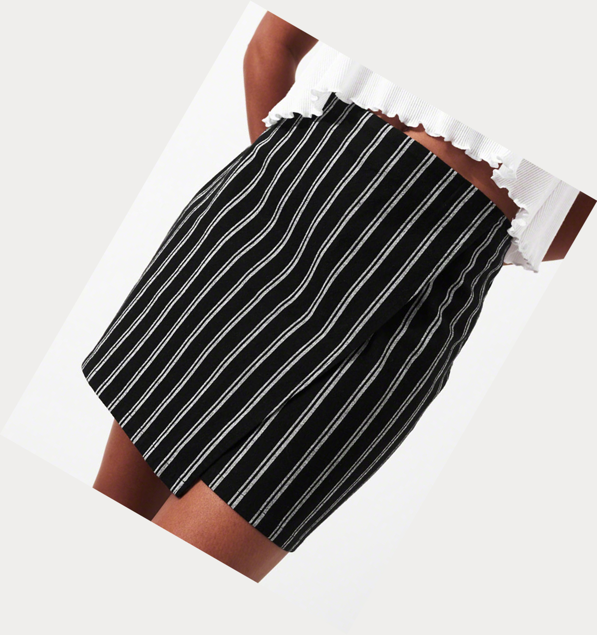 Black Stripes Hollister Ultra High-Rise Wrap Mini Women's Skirts | ZA-HVPD540