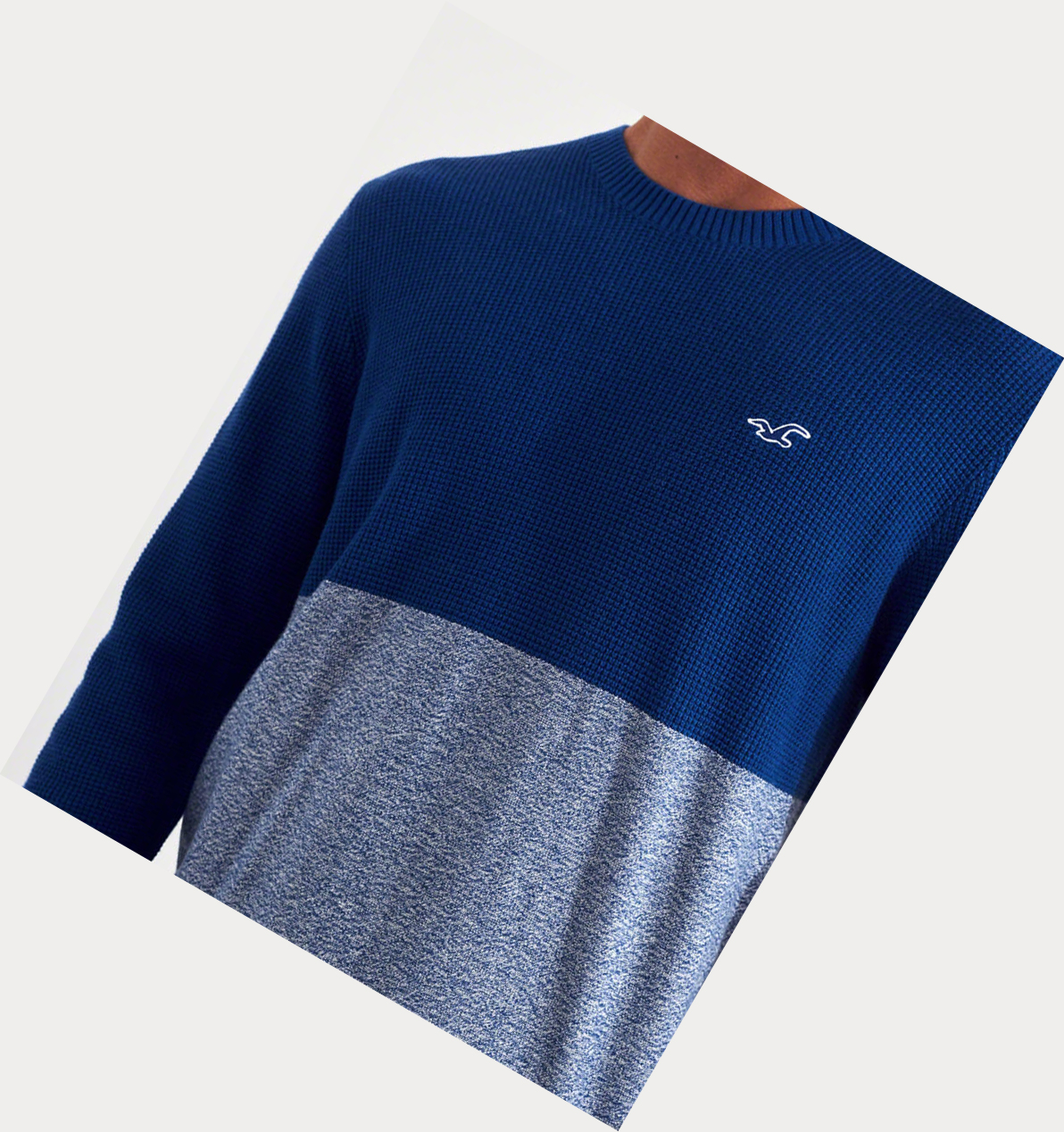 Blue Hollister Lightweight Curved Hem Men's Sweaters | ZA-GYFT907