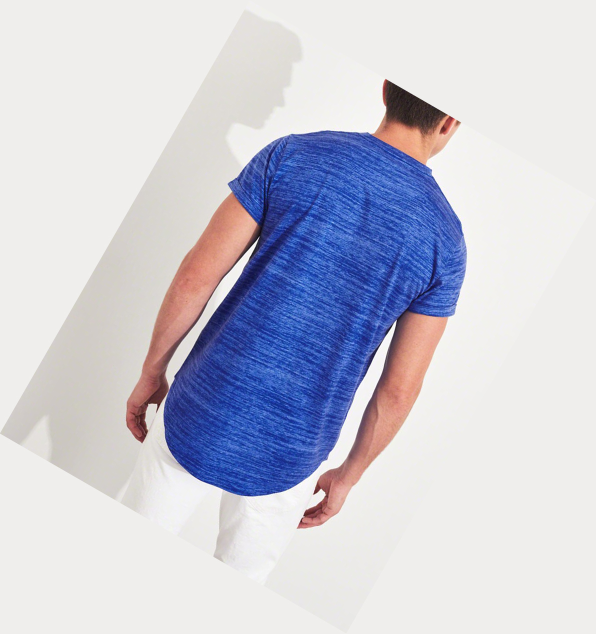 Blue Hollister Must-Have Curved Hem Men's Short Sleeve | ZA-BPVO470