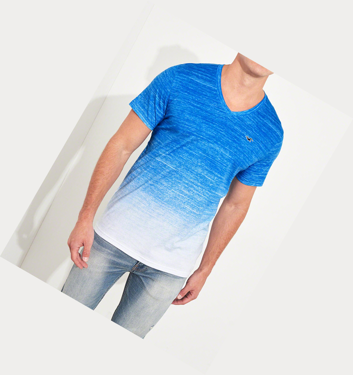 Blue Hollister Must-Have V-Neck Men's Short Sleeve | ZA-BXQI369