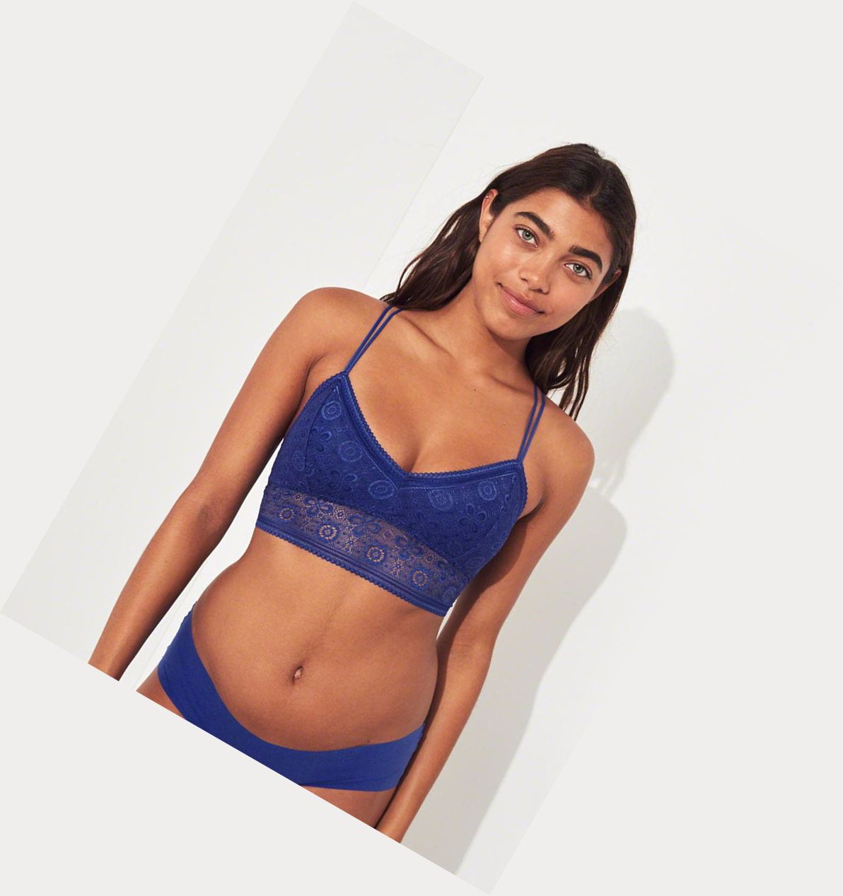 Blue Hollister Strappy Longline With Removable Pads Women's Bras | ZA-VERU629