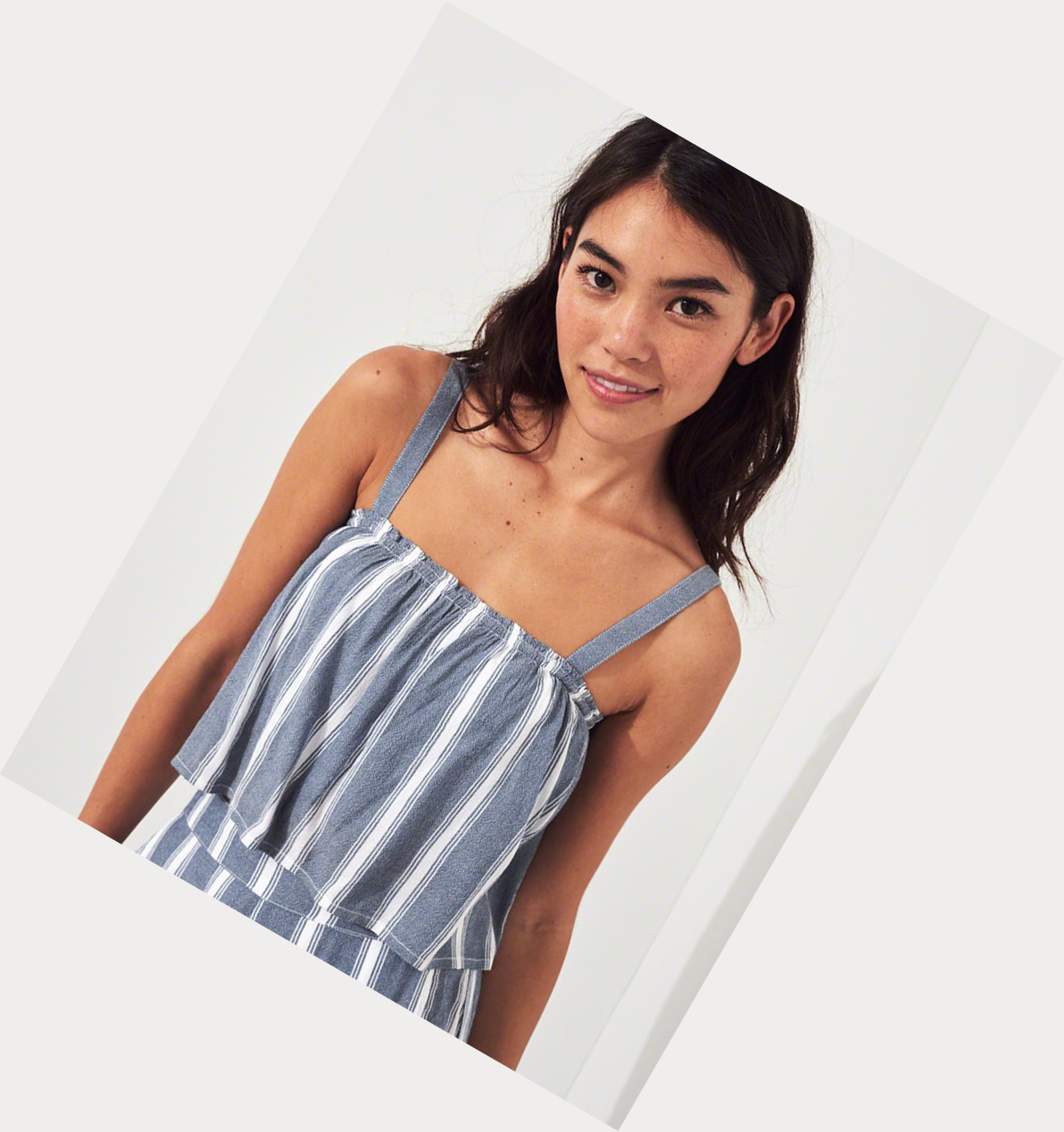 Blue Stripes Hollister Multi-Way Ultra Crop Women's Tanks | ZA-VRYA971