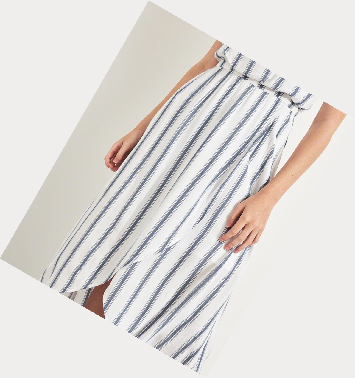 Blue Stripes Hollister Strapless High-Low Wrap Maxi Women's Dress | ZA-WBER950