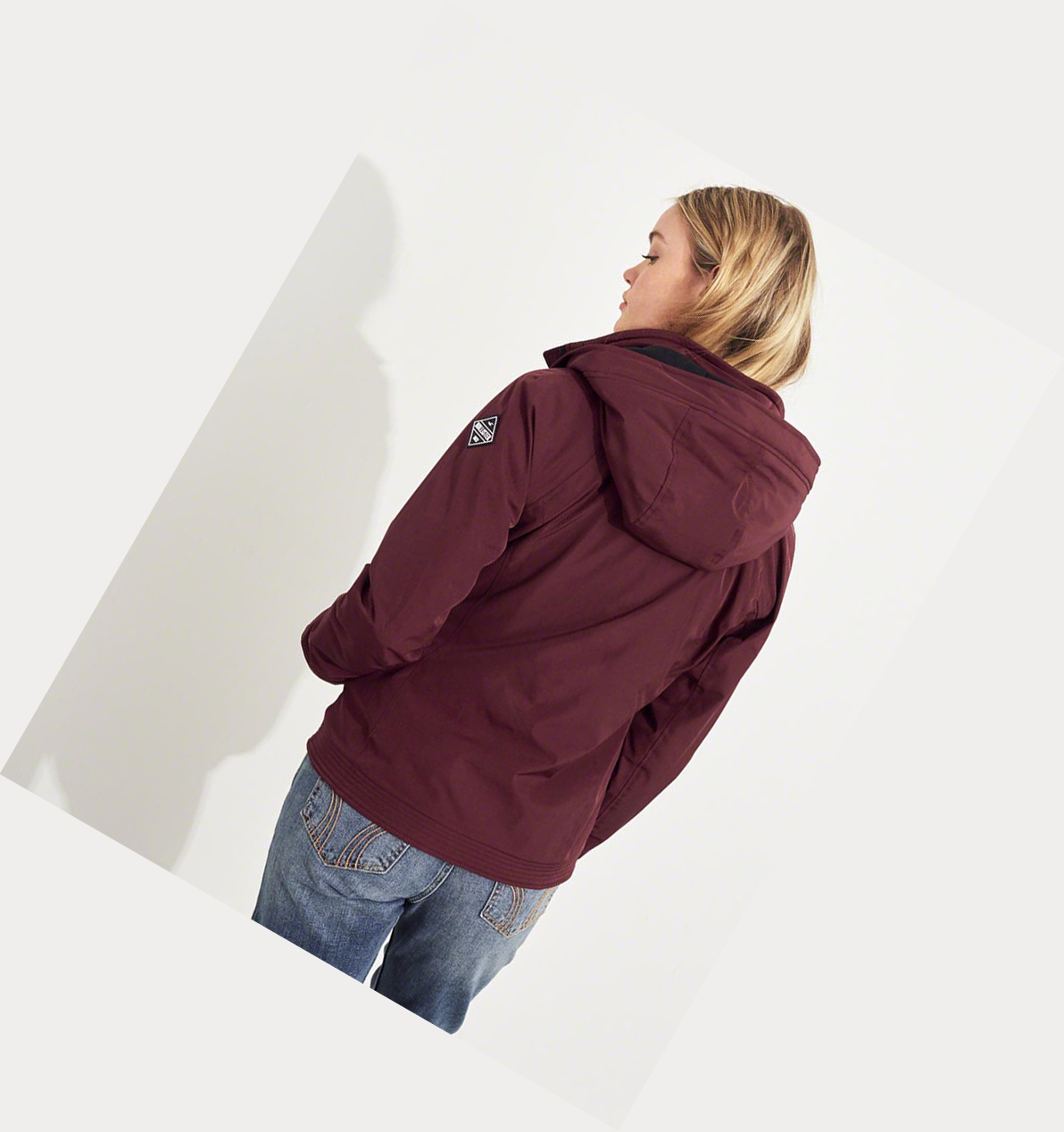 Burgundy Hollister Fleece-Lined Women's Jackets | ZA-HGQM179