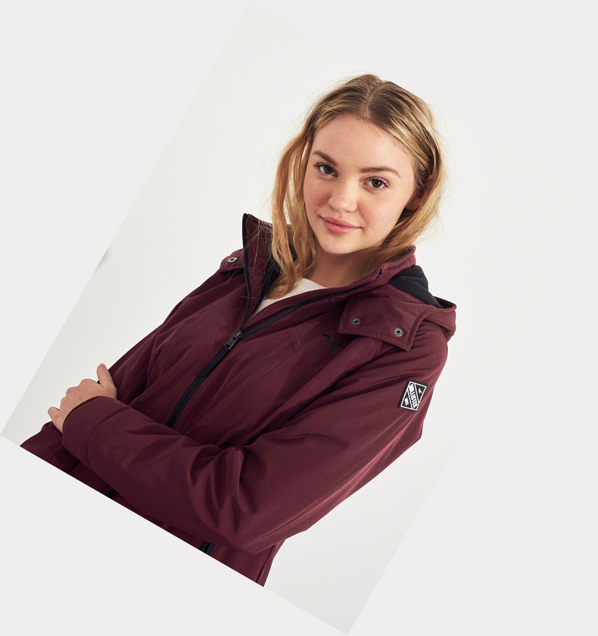 Burgundy Hollister Fleece-Lined Women's Jackets | ZA-HGQM179