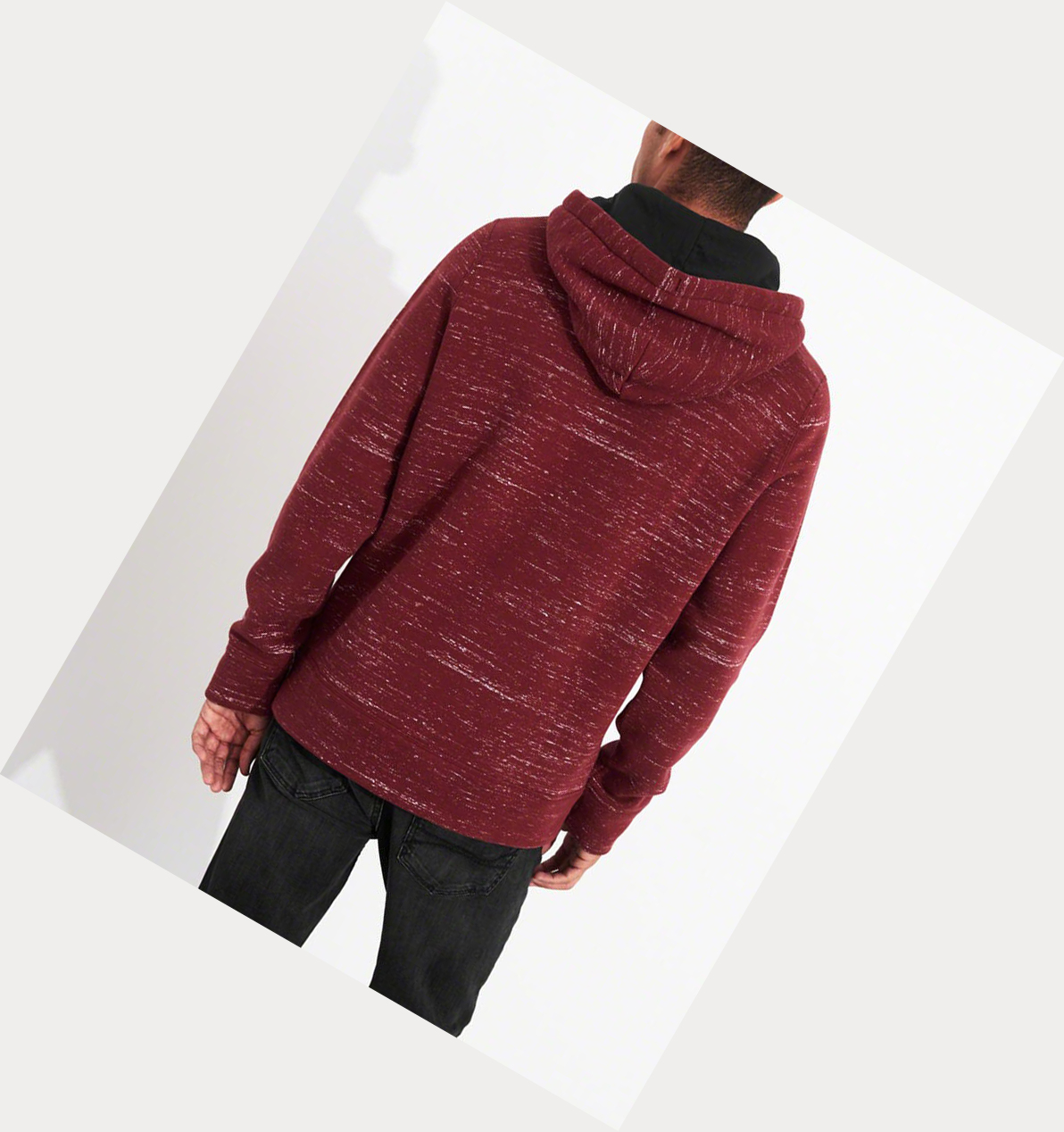 Burgundy Hollister Half-Zip Men's Hoodie | ZA-FHIV936