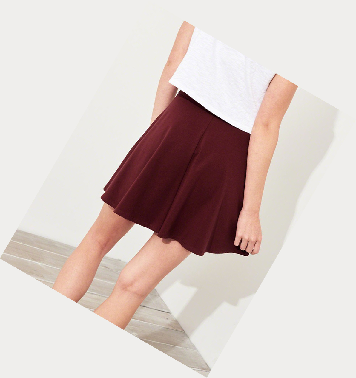 Burgundy Hollister Knit Skater Women's Skirts | ZA-UIQA417