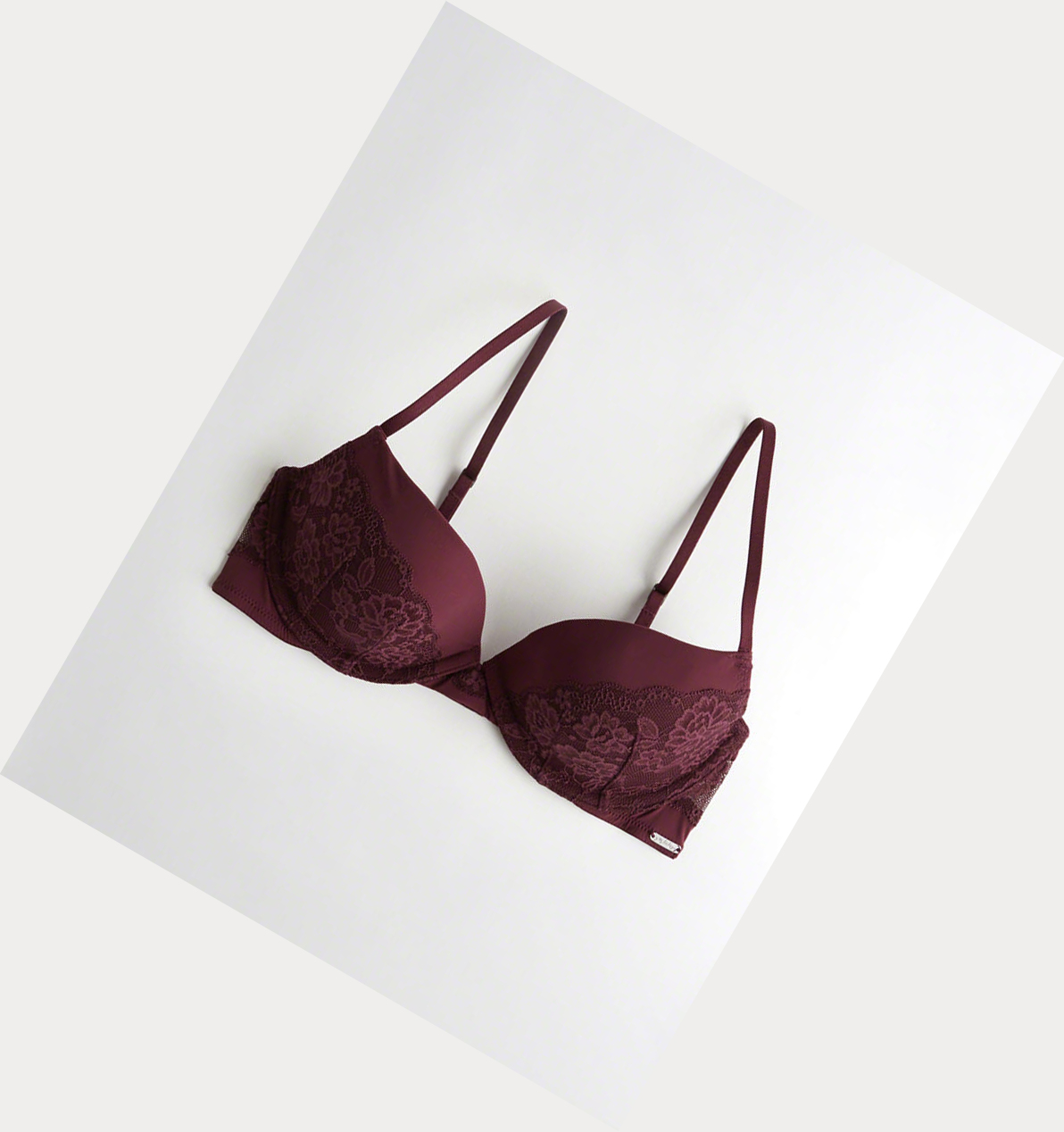 Burgundy Hollister Lightly Lined Plunge Women\'s Bras | ZA-PAKF210