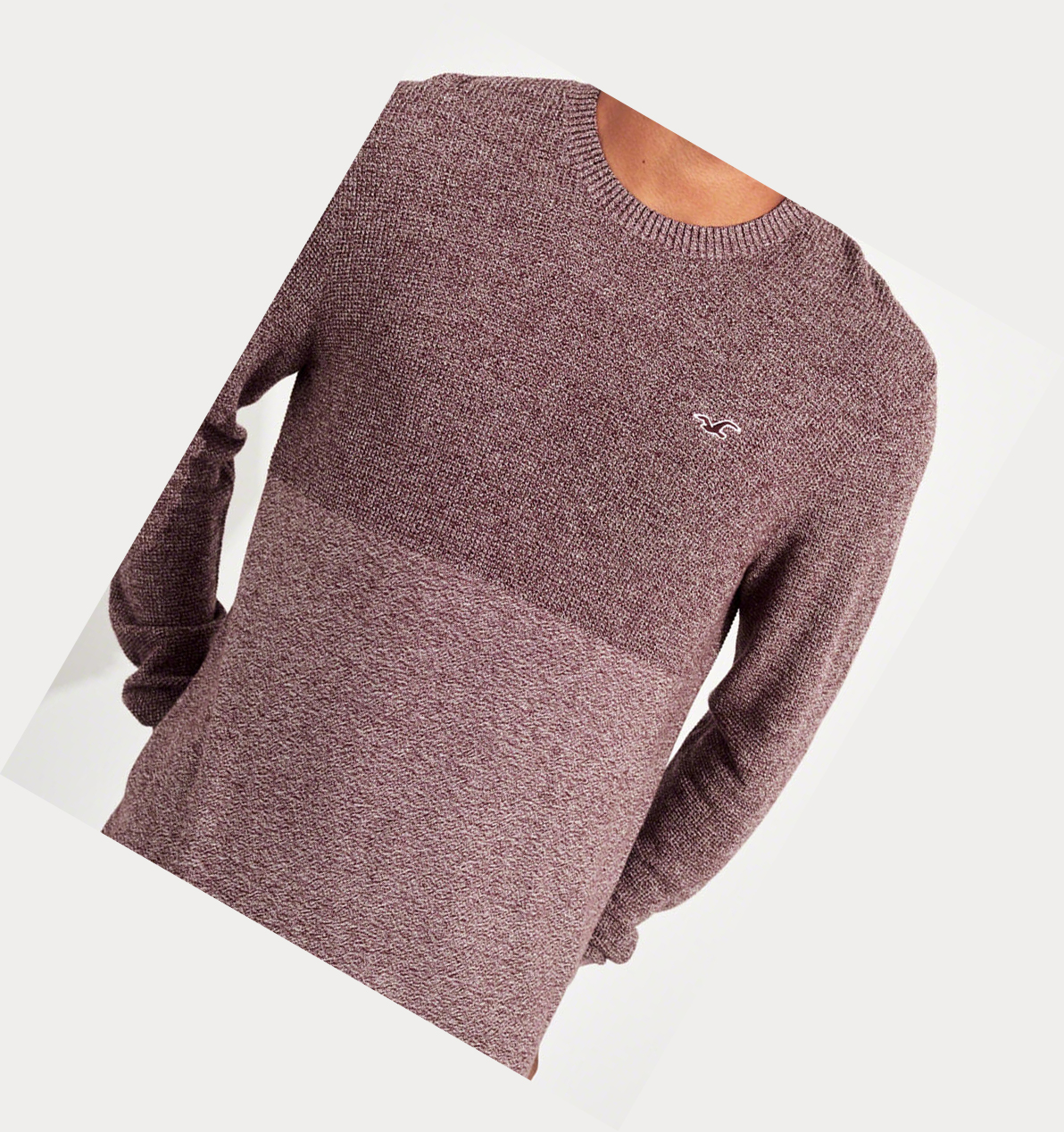 Burgundy Hollister Lightweight Curved Hem Men's Sweaters | ZA-CYBD714