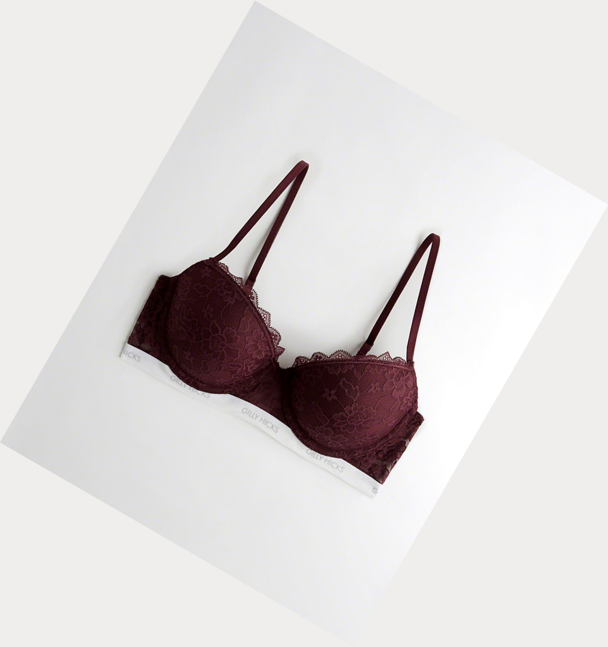 Burgundy Hollister Logo Push-Up Balconette Women\'s Bras | ZA-FWVR013