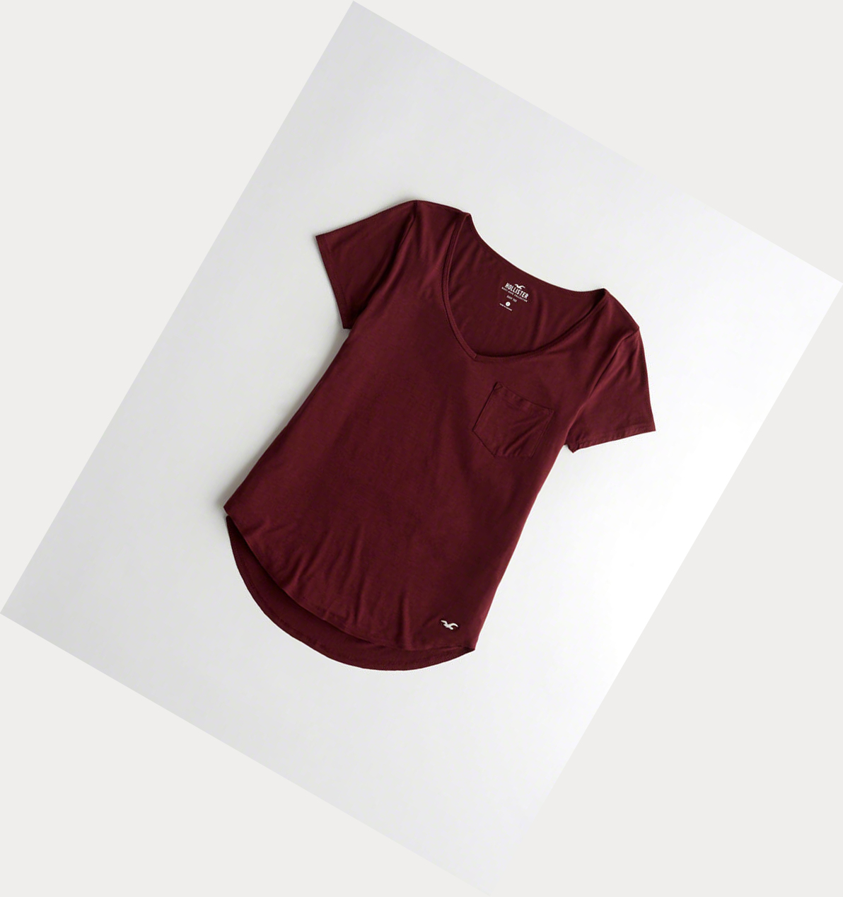 Burgundy Hollister Must-Have Easy Women\'s Short Sleeve | ZA-SHNM648