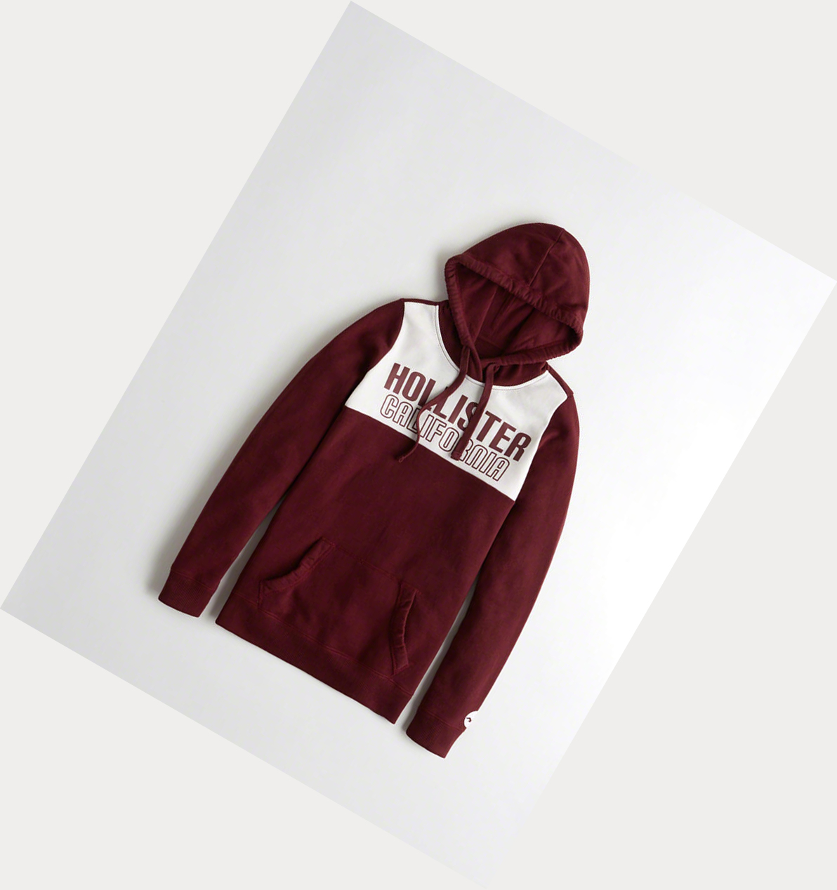 Burgundy Hollister Oversized Colorblock Women\'s Hoodie | ZA-WFEZ978