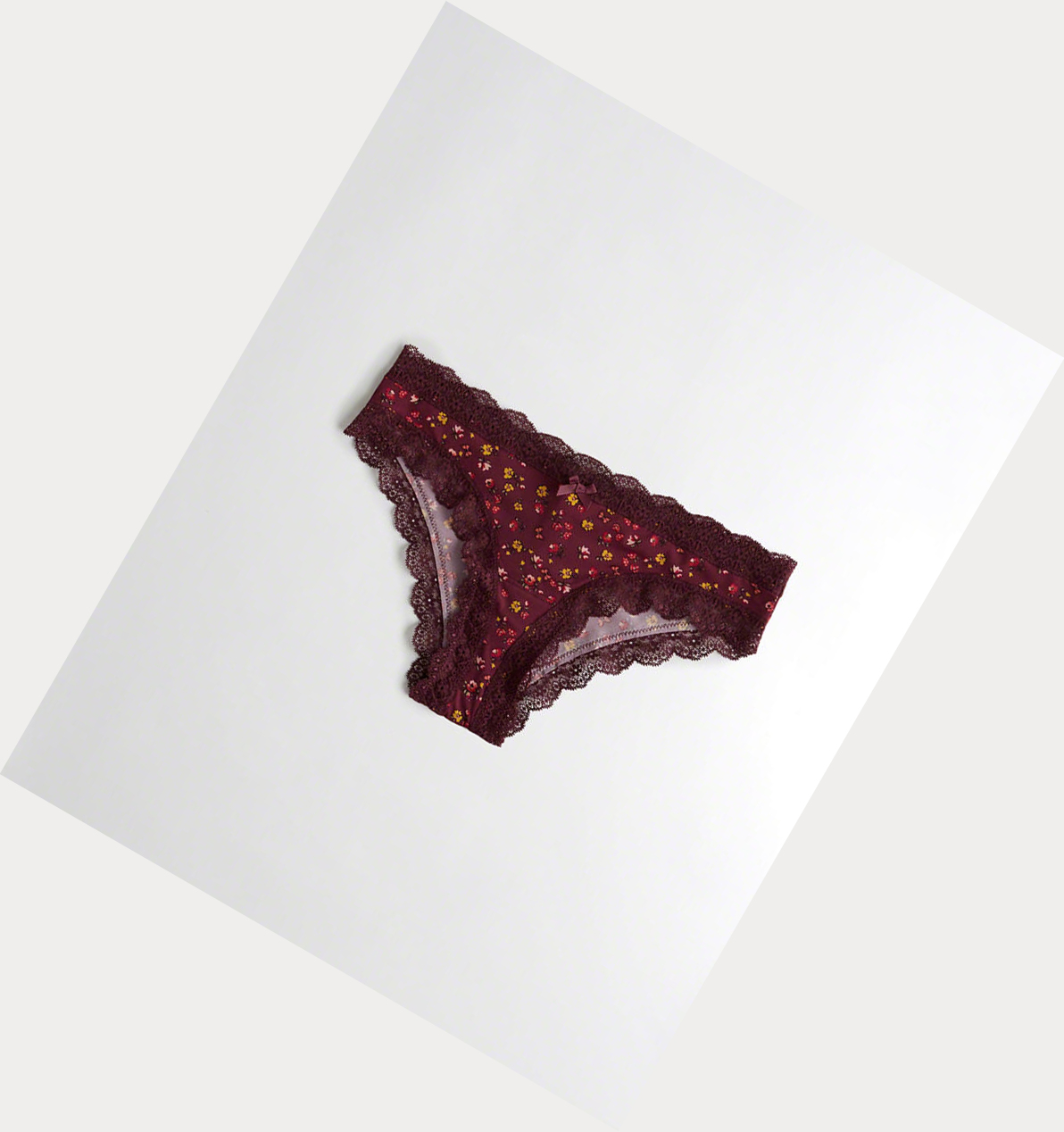 Burgundy Hollister Patterned Lace-Trim Cheeky Women\'s Underwear | ZA-JXIY427