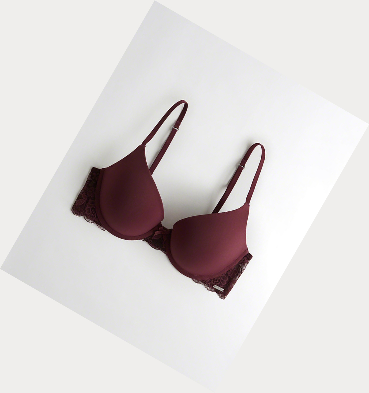 Burgundy Hollister Push-Up Demi Women\'s Bras | ZA-PNSQ318