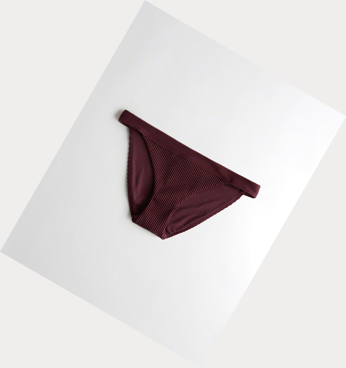 Burgundy Hollister Ribbed Women\'s Bikini Bottoms | ZA-IACB069