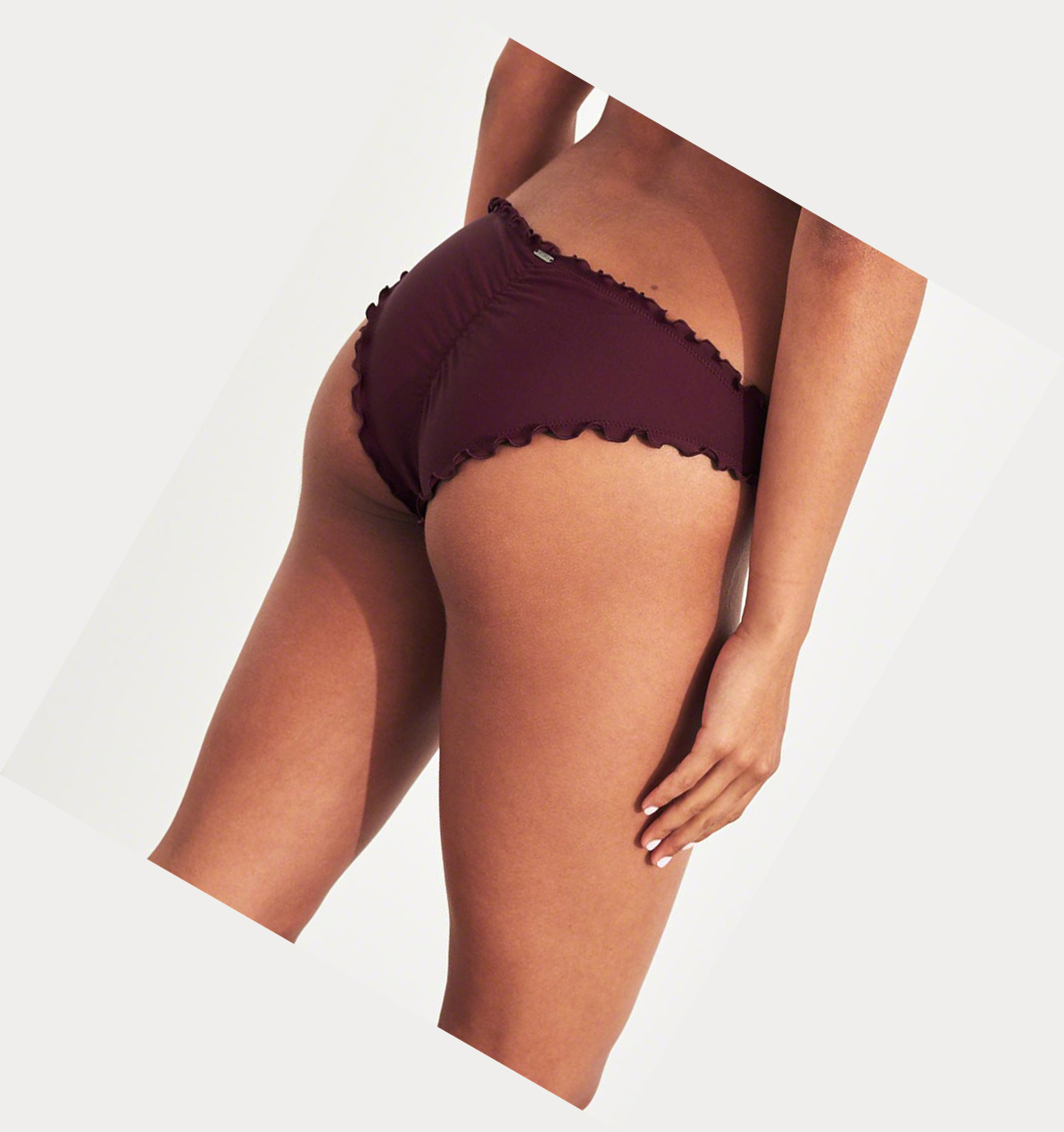 Burgundy Hollister Ruffle Cheeky Women's Bikini Bottoms | ZA-BGNC794