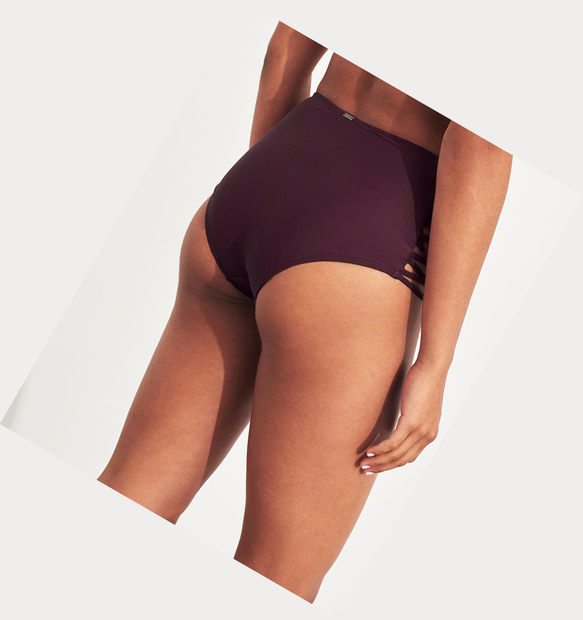 Burgundy Hollister Strappy High-Waist Women's Bikini Bottoms | ZA-SYGT018