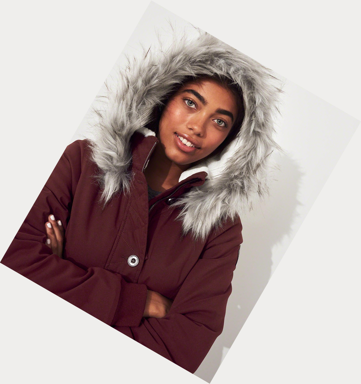 Burgundy Hollister Stretch Cozy-Lined Women's Parka Jackets | ZA-LHFM392