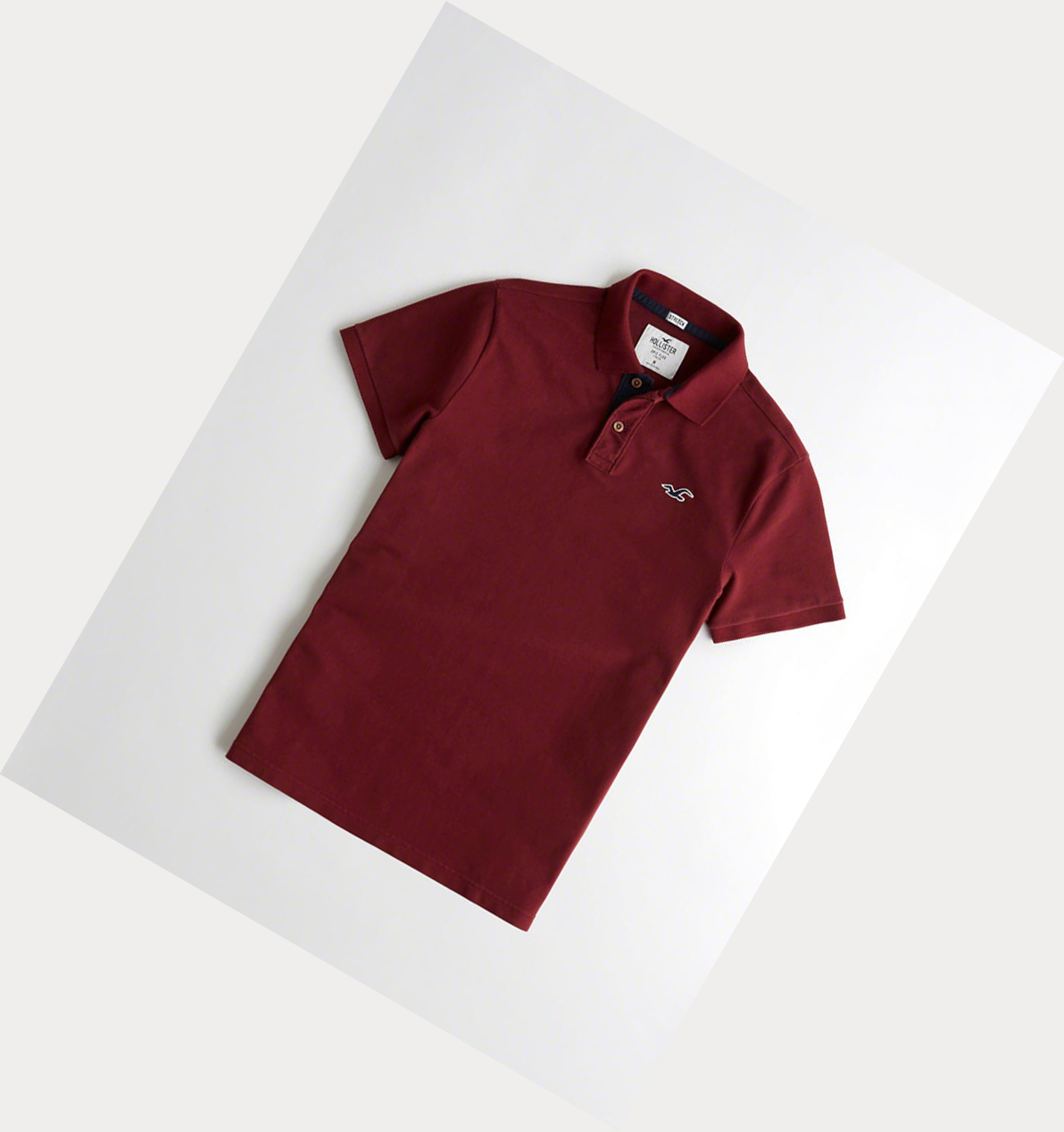 Burgundy Hollister Stretch Icon Men\'s Polo Shirts | ZA-DPAY326