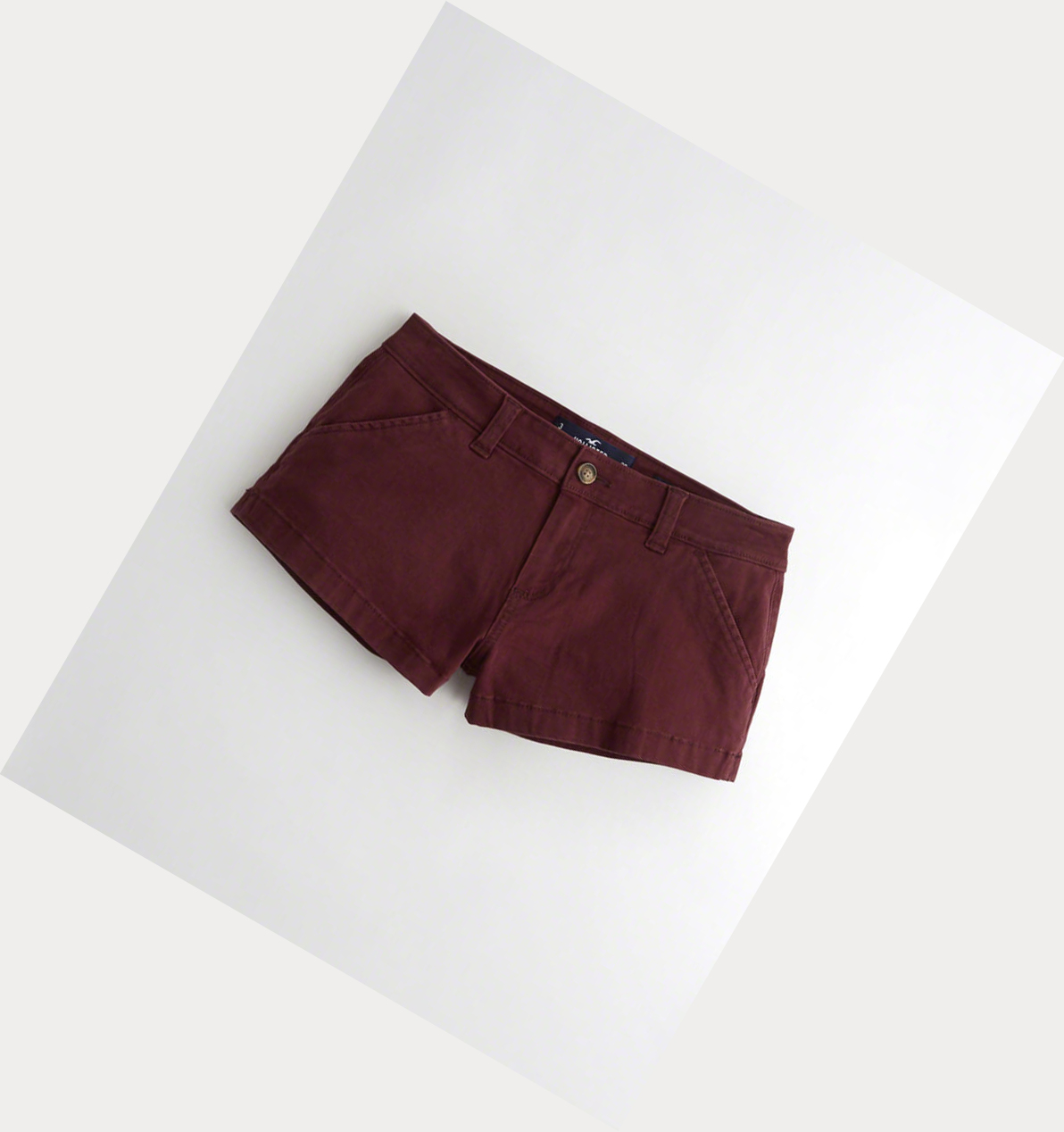 Burgundy Hollister Stretch Low-Rise Twill Chino Women\'s Shorts | ZA-RTHQ985