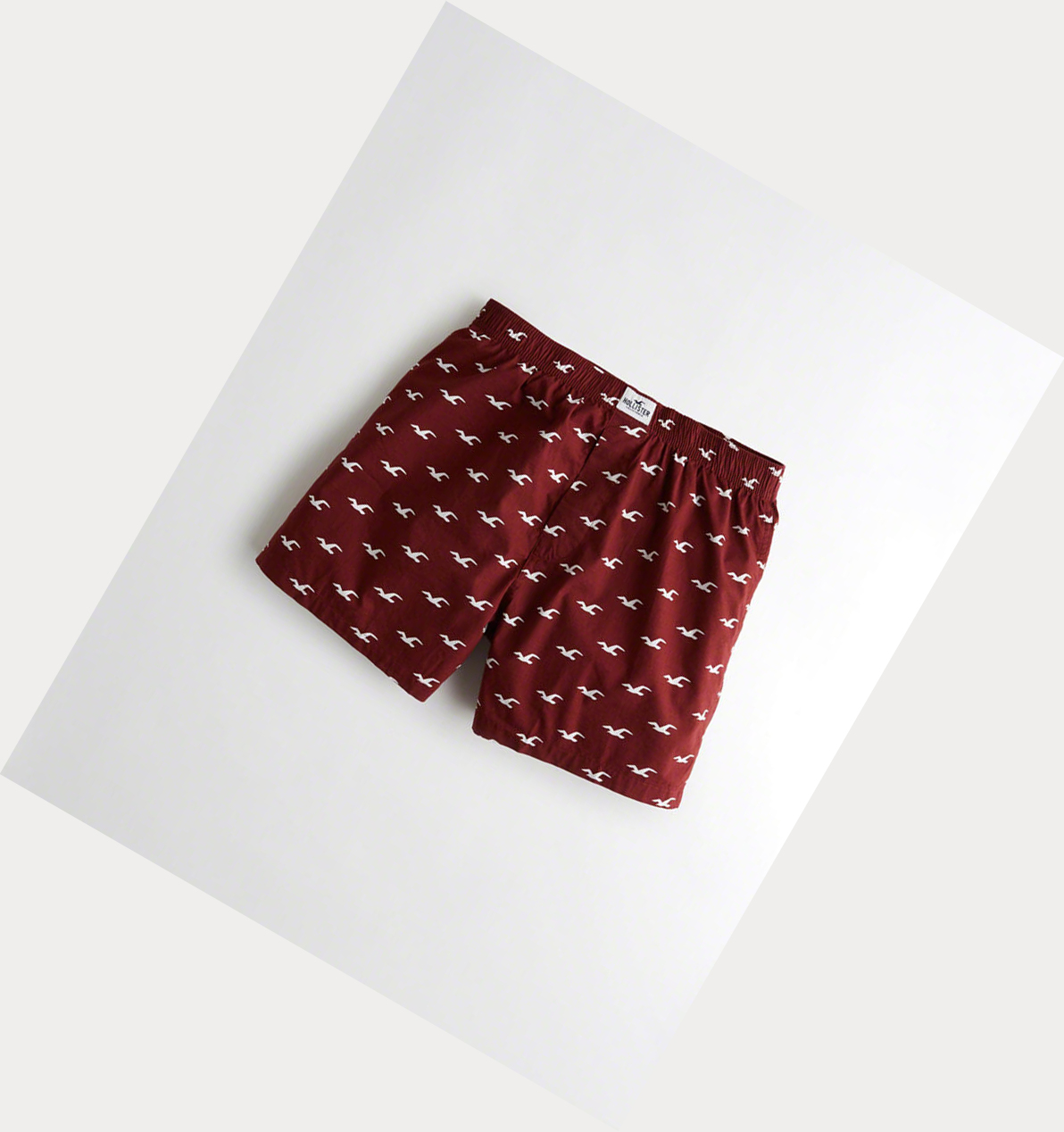 Burgundy Hollister Woven Boxer Men\'s Underwear | ZA-KBUC860