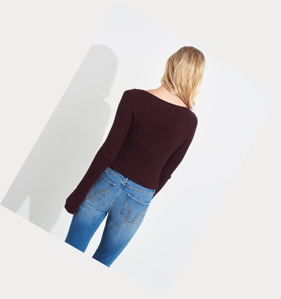 Burgundy Hollister Wrap-Front Women's Sweaters | ZA-RGDM247